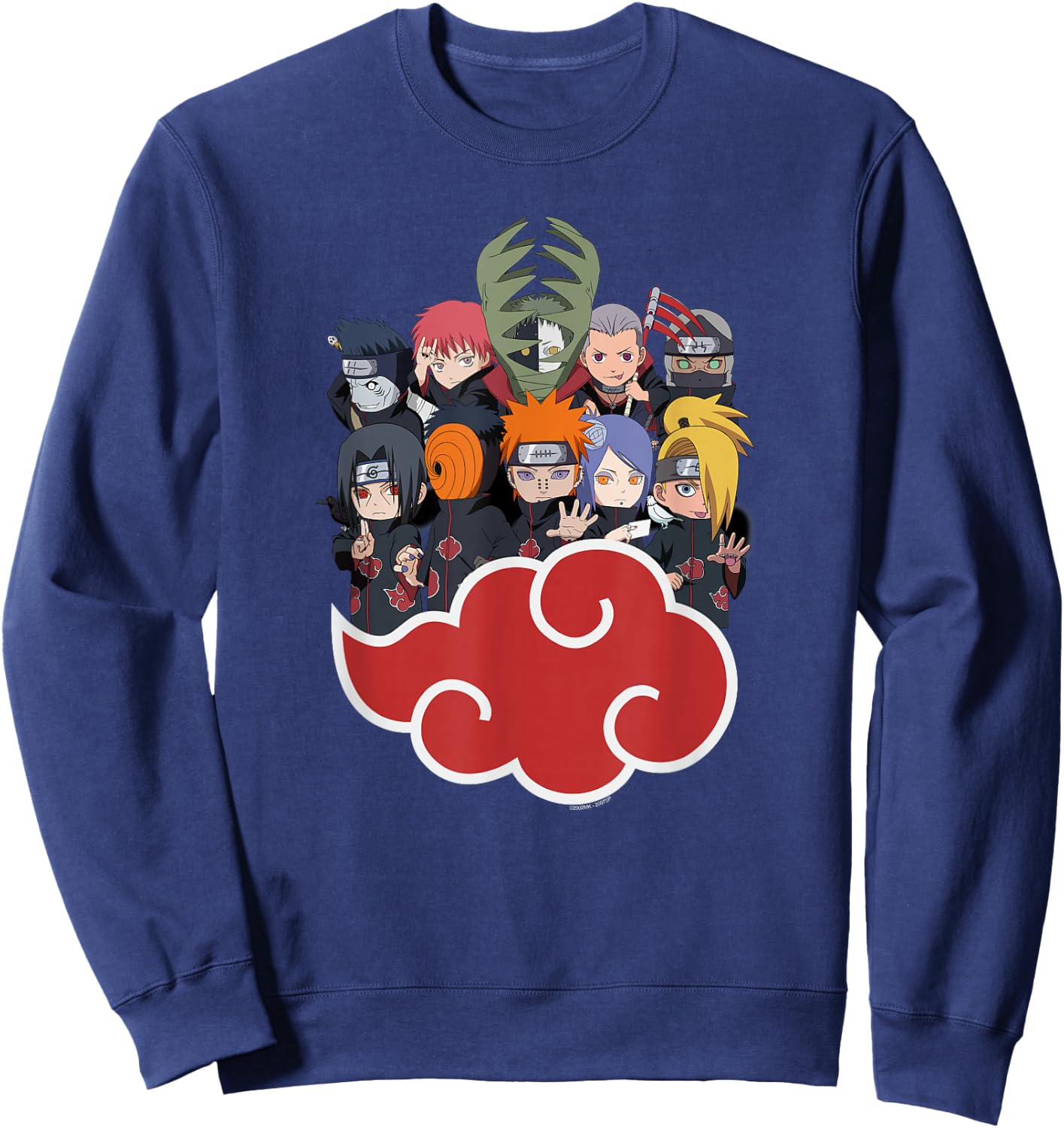 Naruto Shippuden Akasuki Group SD Sweatshirt - Sweatshirt | Navy