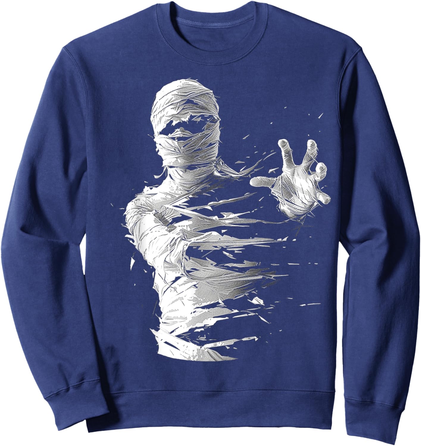 Mummy Costume Halloween Spooky Art Mummy Sweatshirt - Sweatshirt | Navy