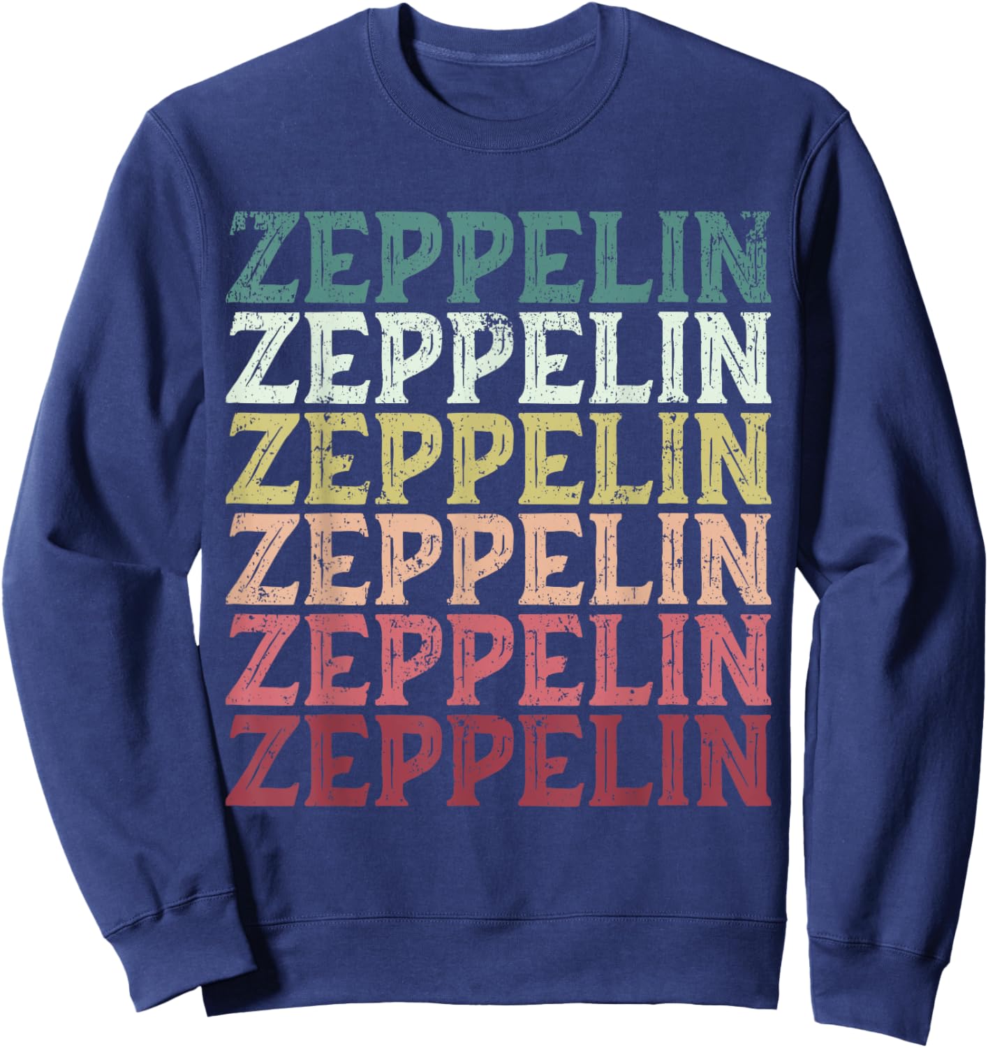 Retro Zeppelin 70s Dirigible Blimp Airship Zepelin Zepplin Sweatshirt - Sweatshirt | Navy