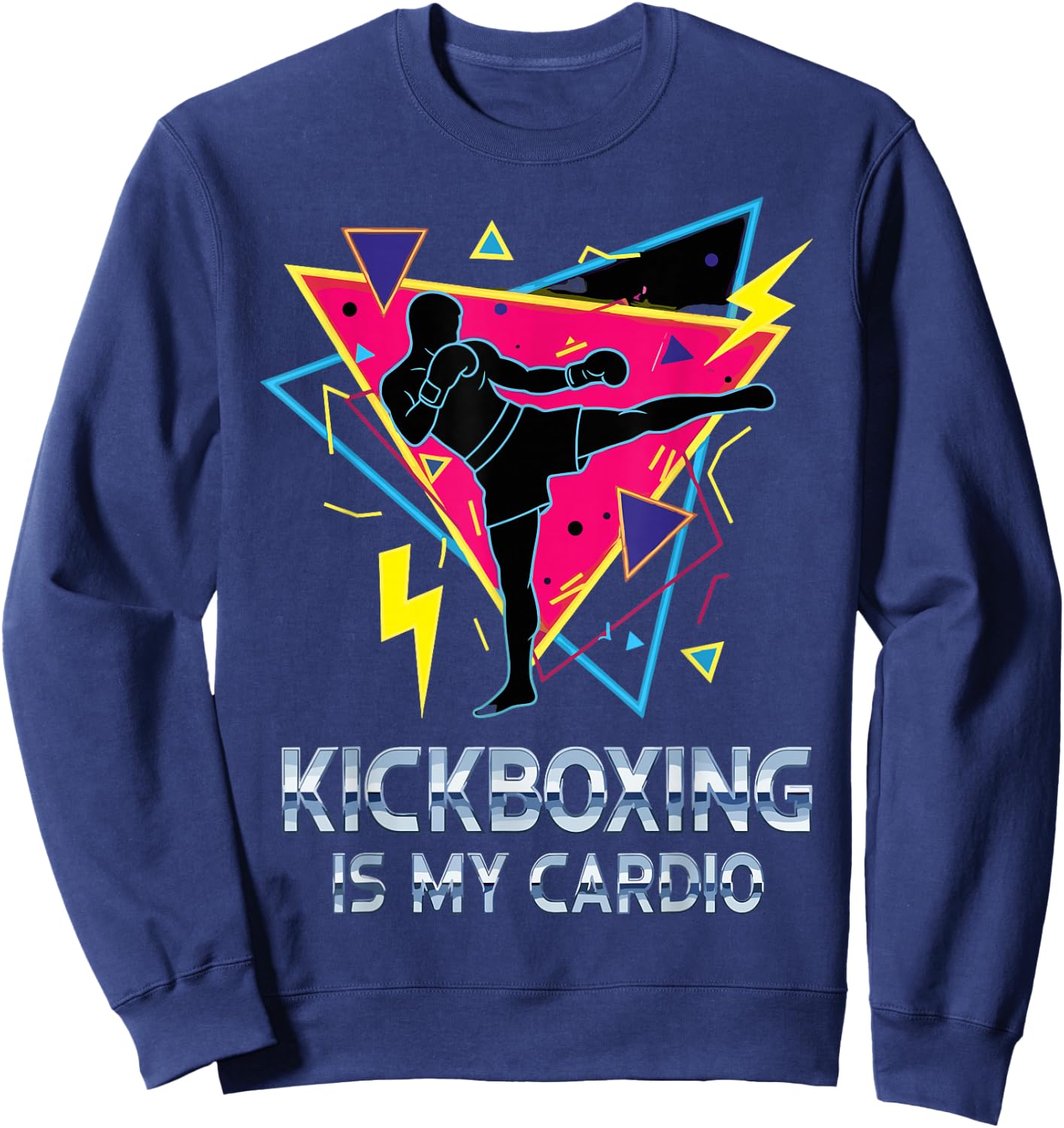Kickboxing is My Cardio Retro Workout Martial Arts Boxing Sweatshirt - Sweatshirt | Navy