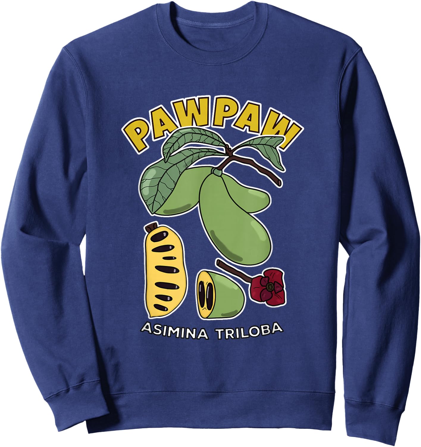 Pawpaw Fruit Tree Asimina Triloba Sweatshirt - Sweatshirt | Navy