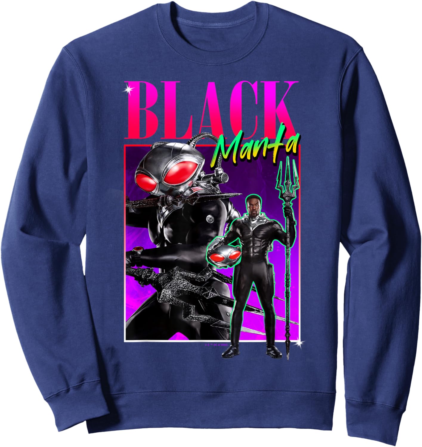 Aquaman and the Lost Kingdom 90's Style Black Manta Sweatshirt - Sweatshirt | Navy