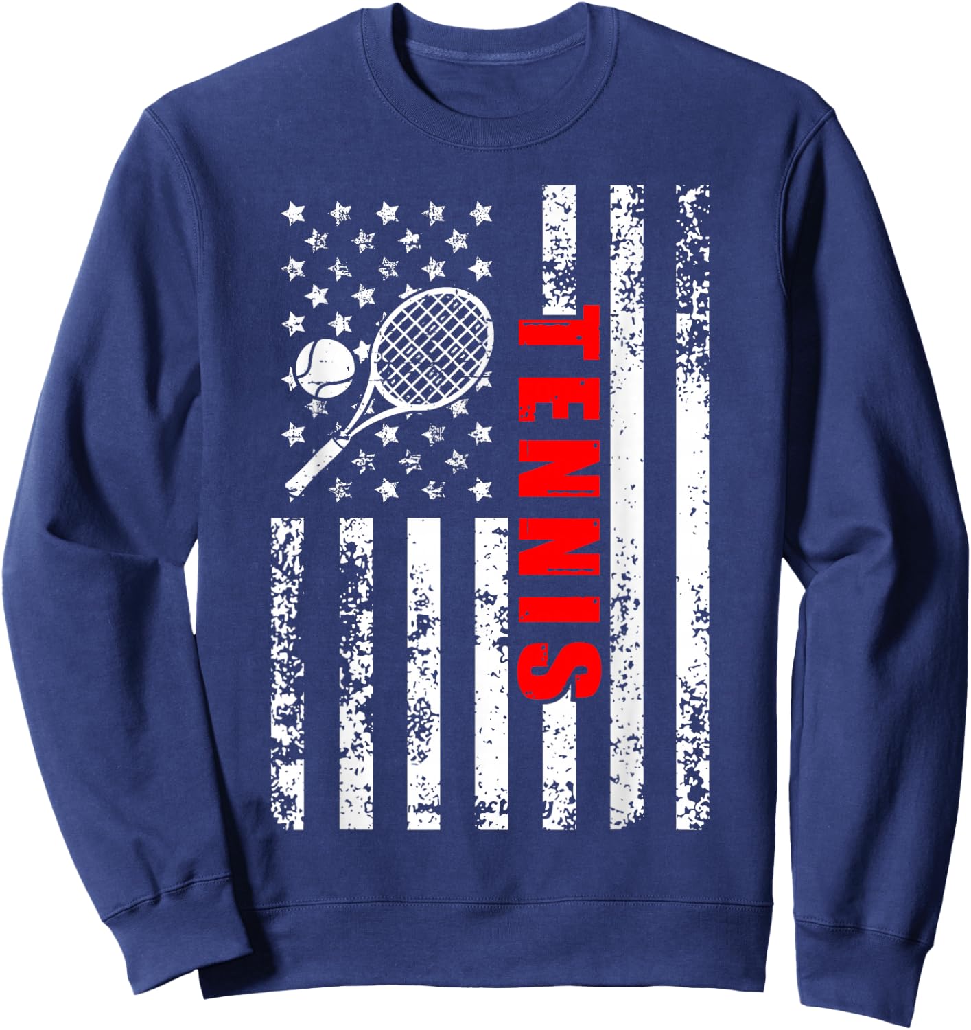 US American Flag Tennis Patriotic women kids Tennis Sweatshirt - Sweatshirt | Navy