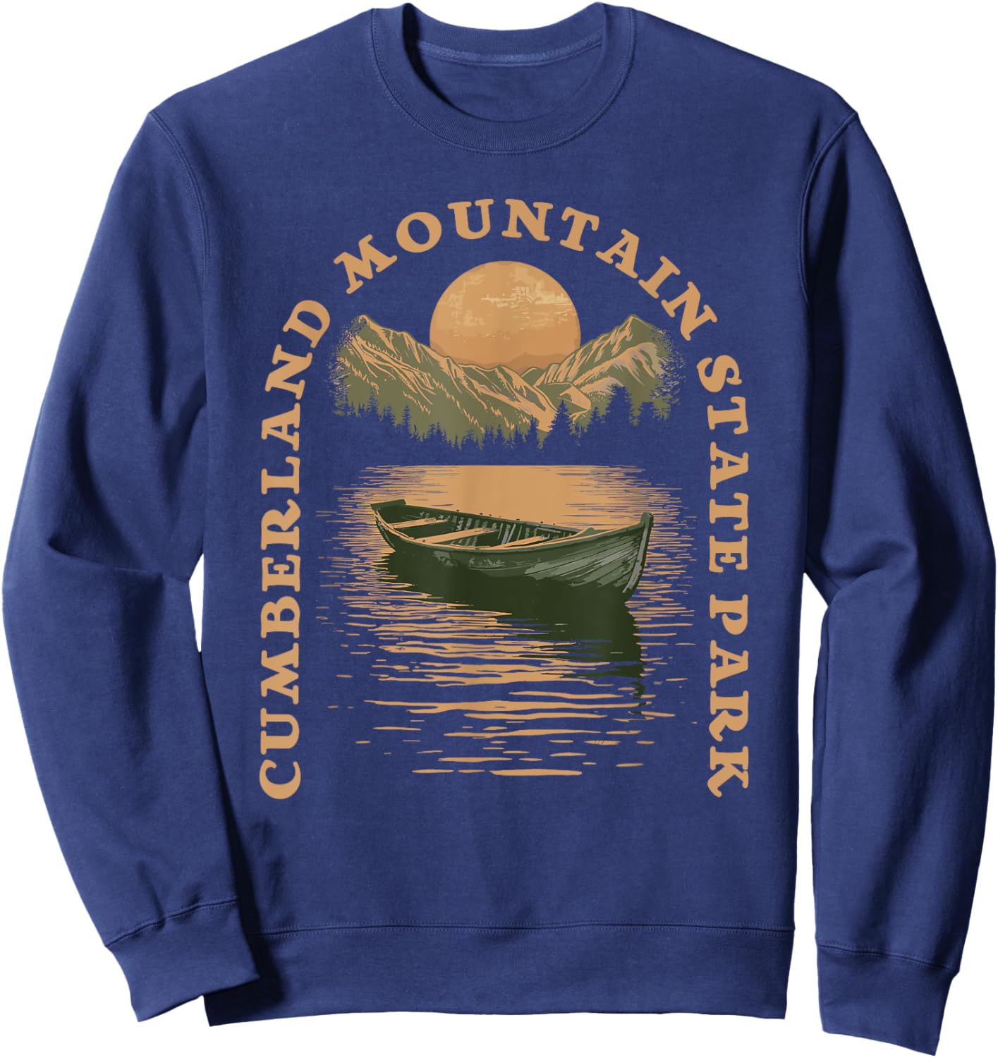 Cumberland Mountain State Park Boat Lake Retro Vintage Sweatshirt - Sweatshirt | Navy