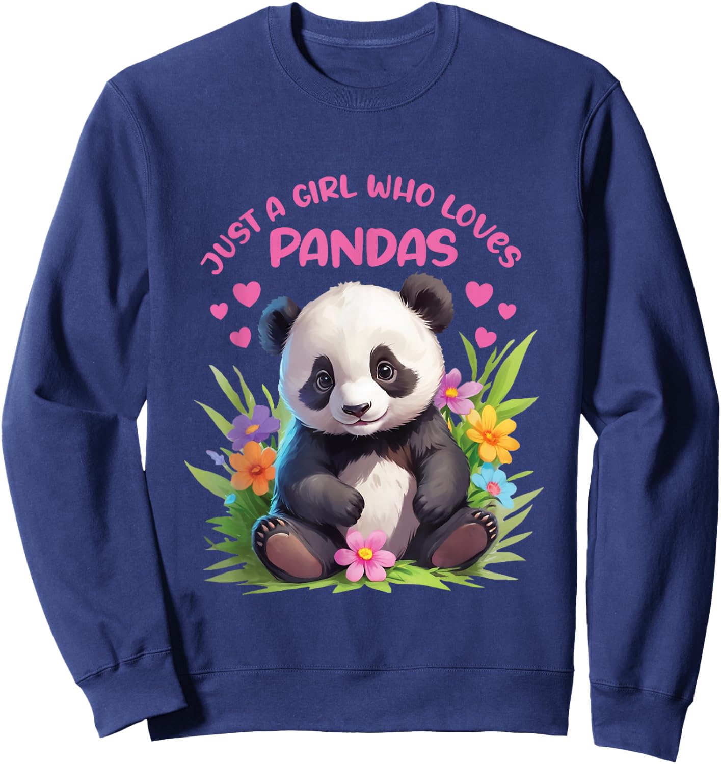 Just A Girl Who Loves Pandas Design Sweatshirt - Sweatshirt | Navy