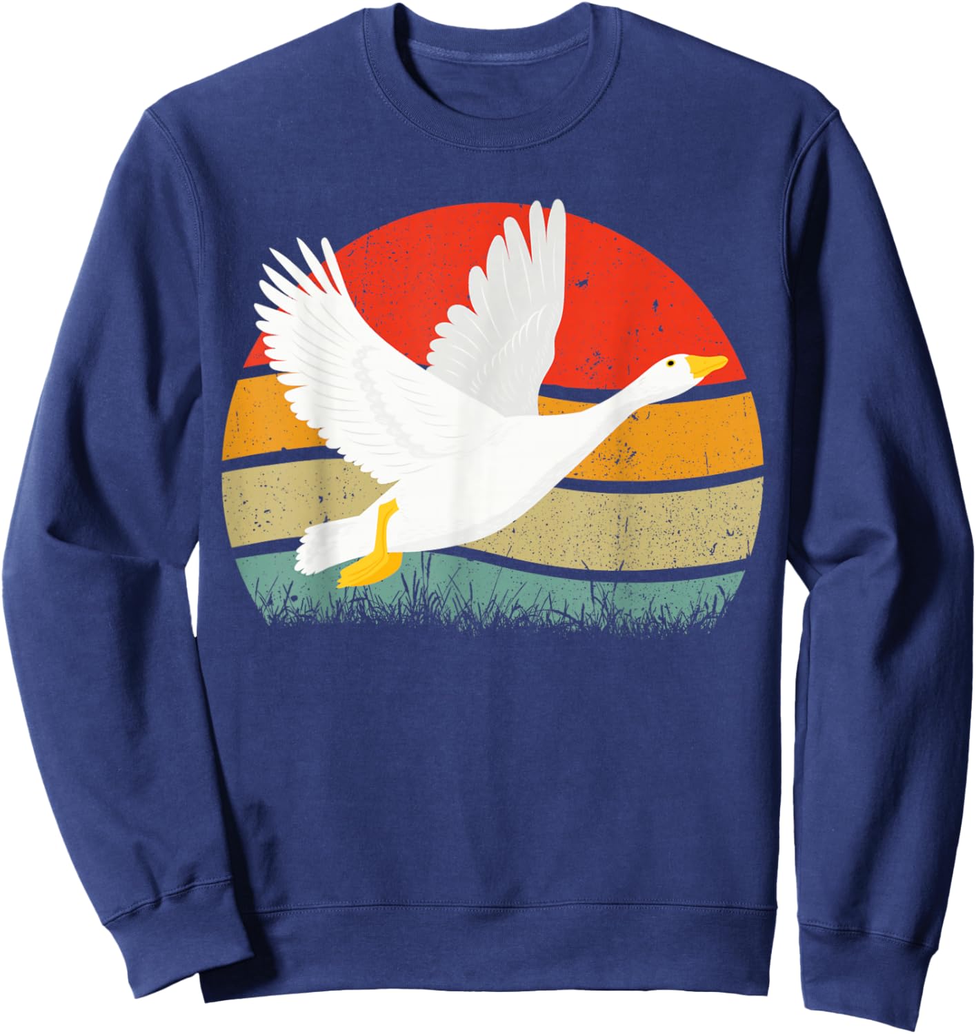 Funny Vintage Duck Farm Animal Retro Duck Lover Sweatshirt - Sweatshirt | Navy
