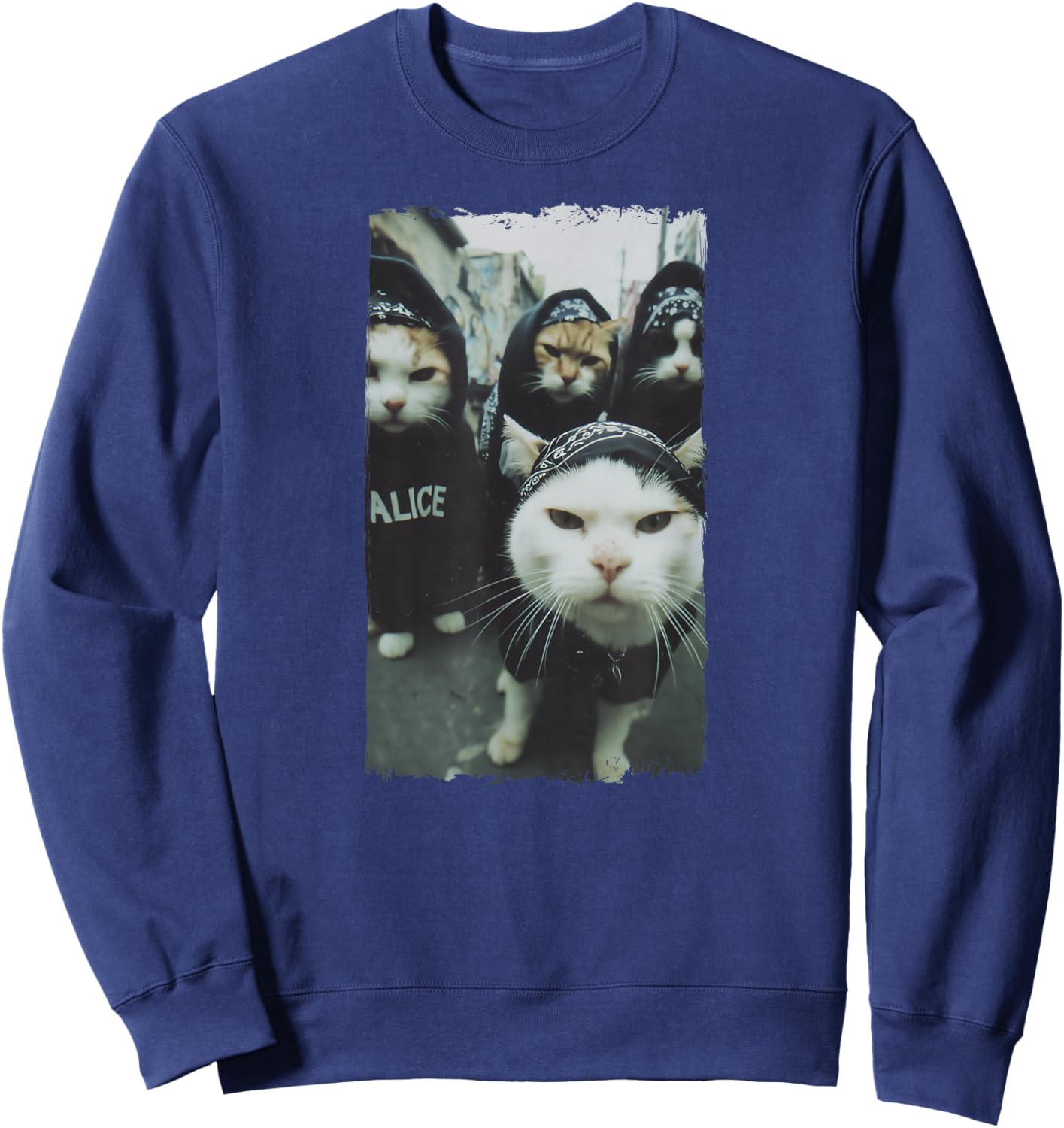 Gangster Katzen Streetwear Cooles Katzenmotiv Lustig Sweatshirt - Sweatshirt | Navy