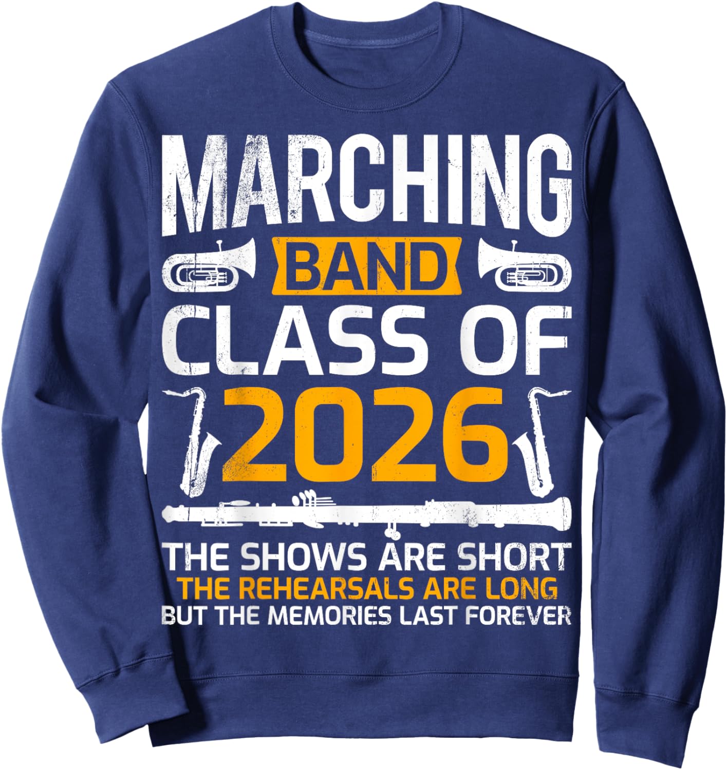 Marching Band Class of 2026 Music Senior Graduation Gifts Sweatshirt - Sweatshirt | Navy
