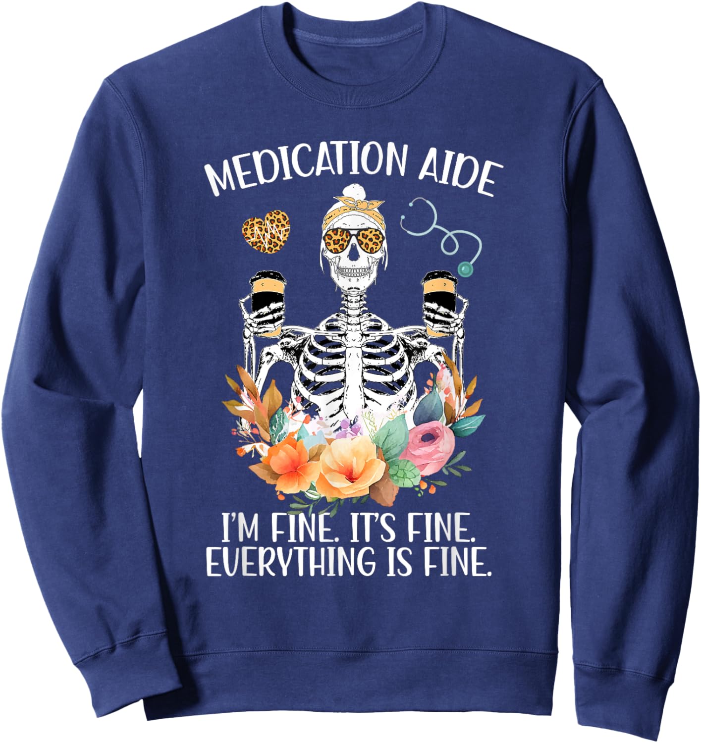 Medication Aide Funny Med Aide Medication Aides Sweatshirt - Sweatshirt | Navy