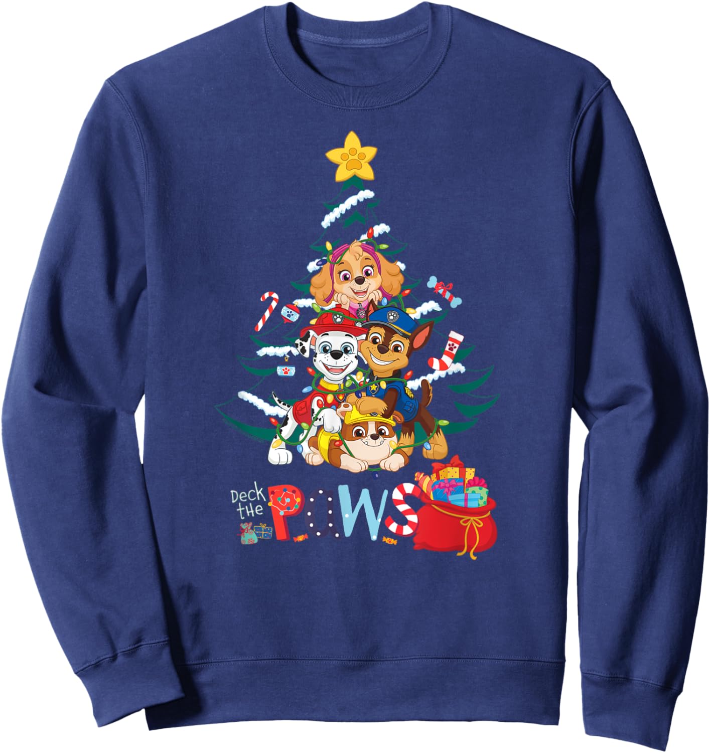Paw Patrol Deck the Paws on Christmas Sweatshirt - Sweatshirt | Navy