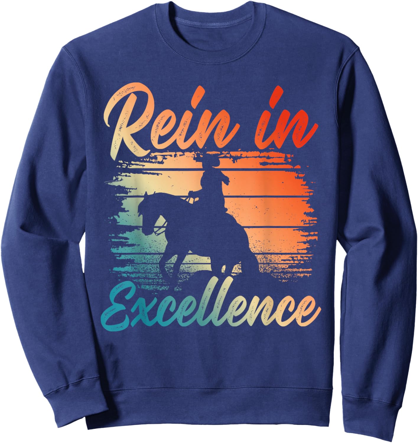 Sliding Stop Reining Horse Equestrian Western Riding Sweatshirt - Sweatshirt | Navy