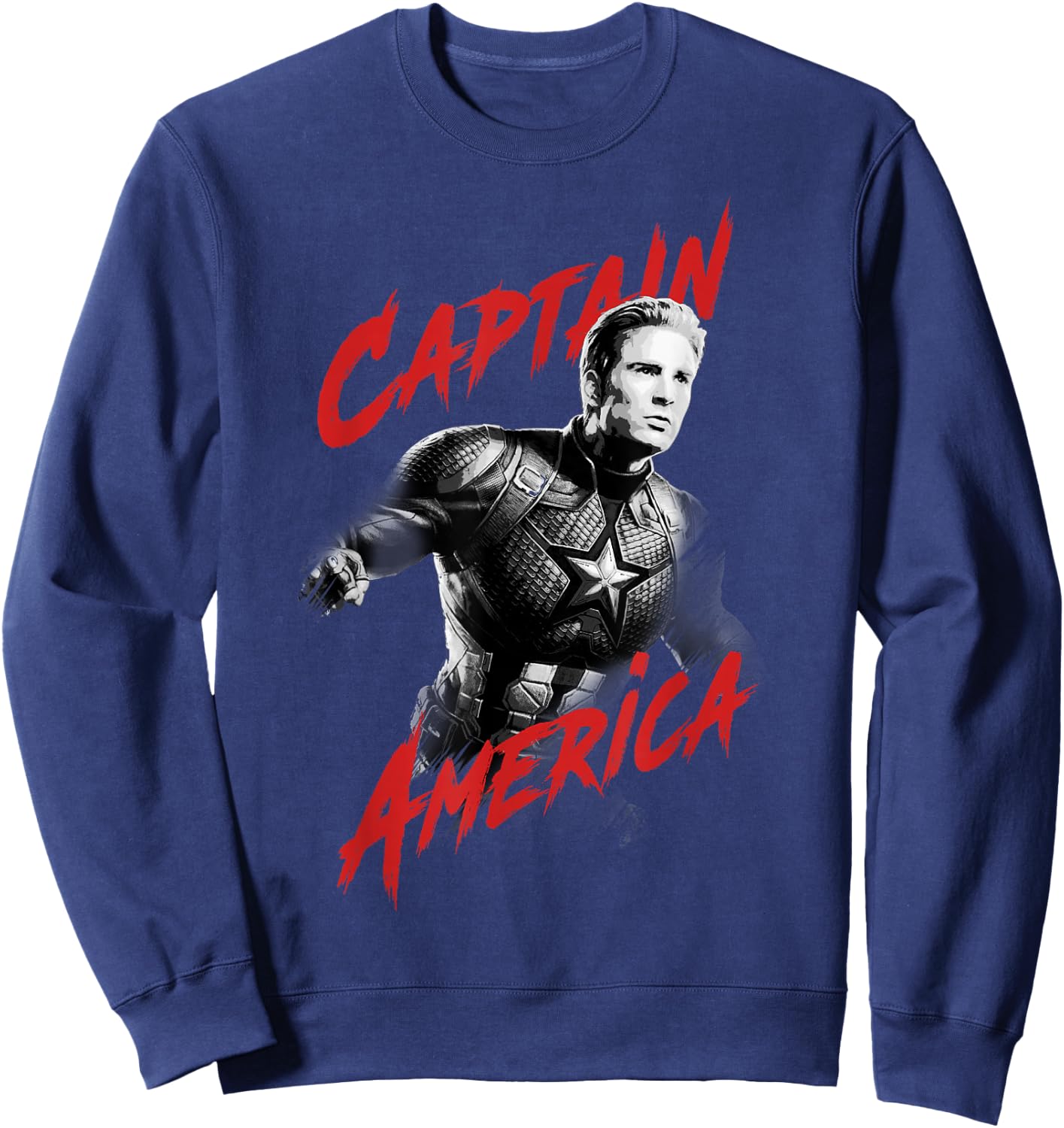 Avengers Endgame Captain America Tonal Portrait Sweatshirt - Sweatshirt | Navy
