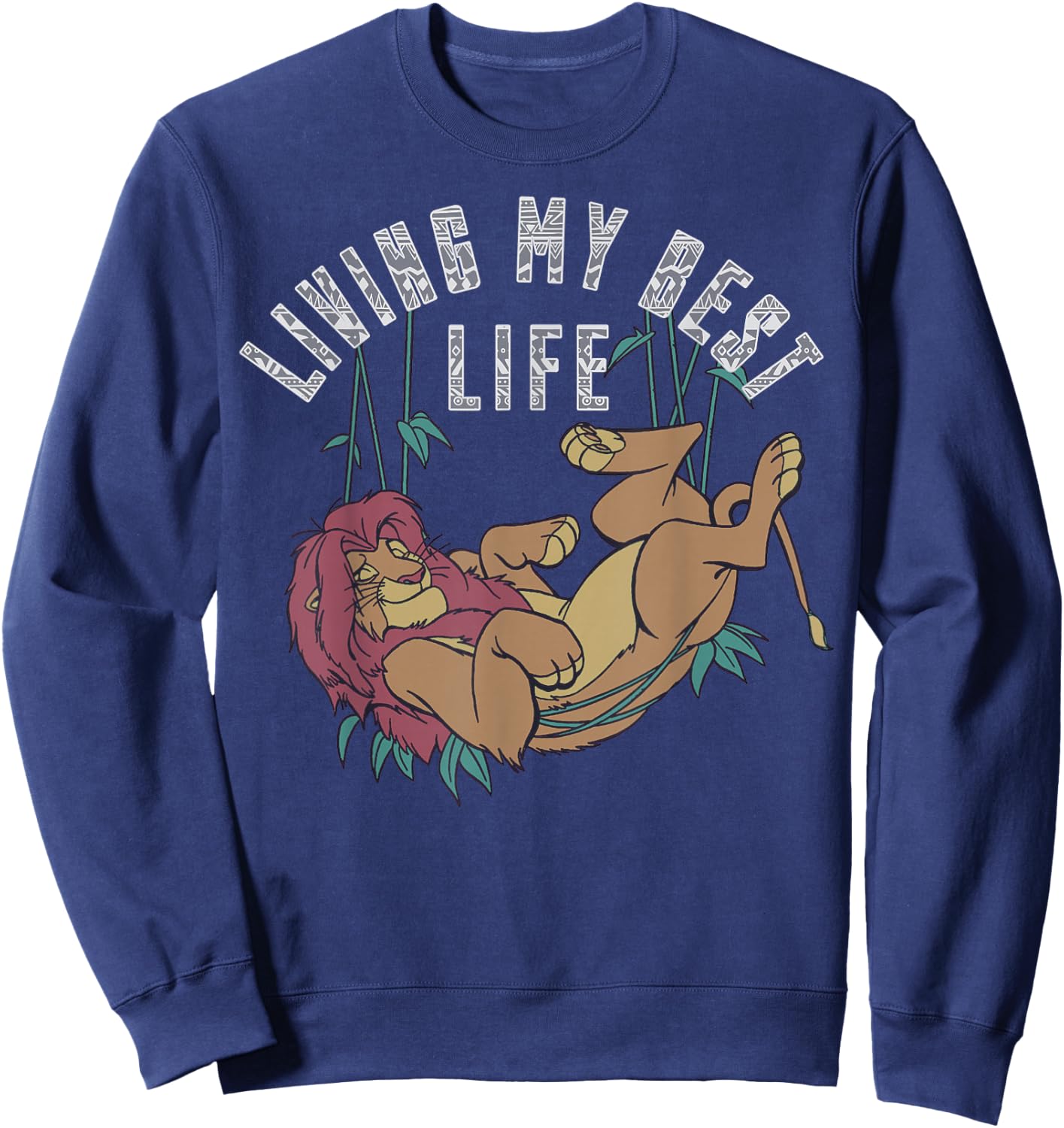 Disney Lion King Simba Living My Best Life Sweatshirt - Sweatshirt | Navy