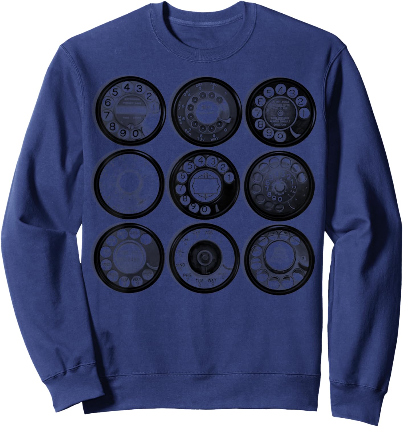 Vintage Rotary Dial Collection Retro Dial Rotary Phone Sweatshirt - Sweatshirt | Navy