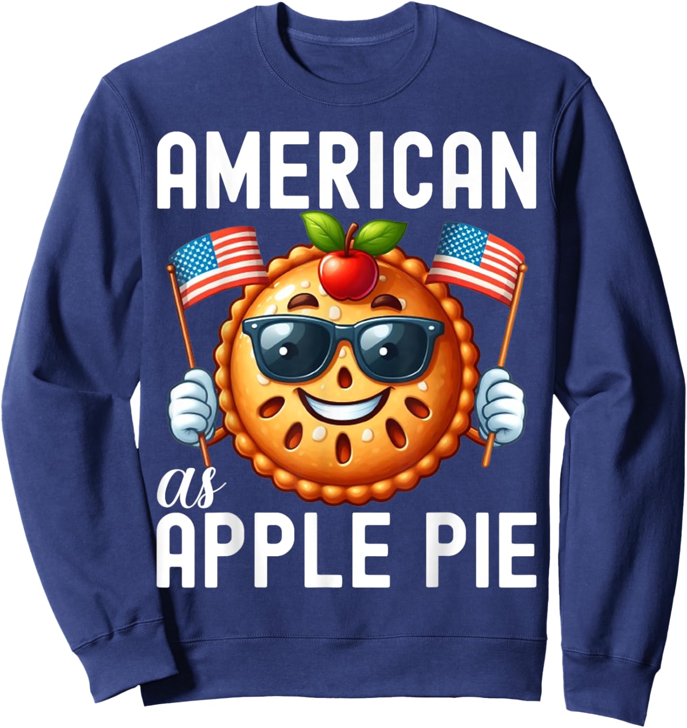 Cute American as Apple Pie shirt Women Kids Sweatshirt - Sweatshirt | Navy