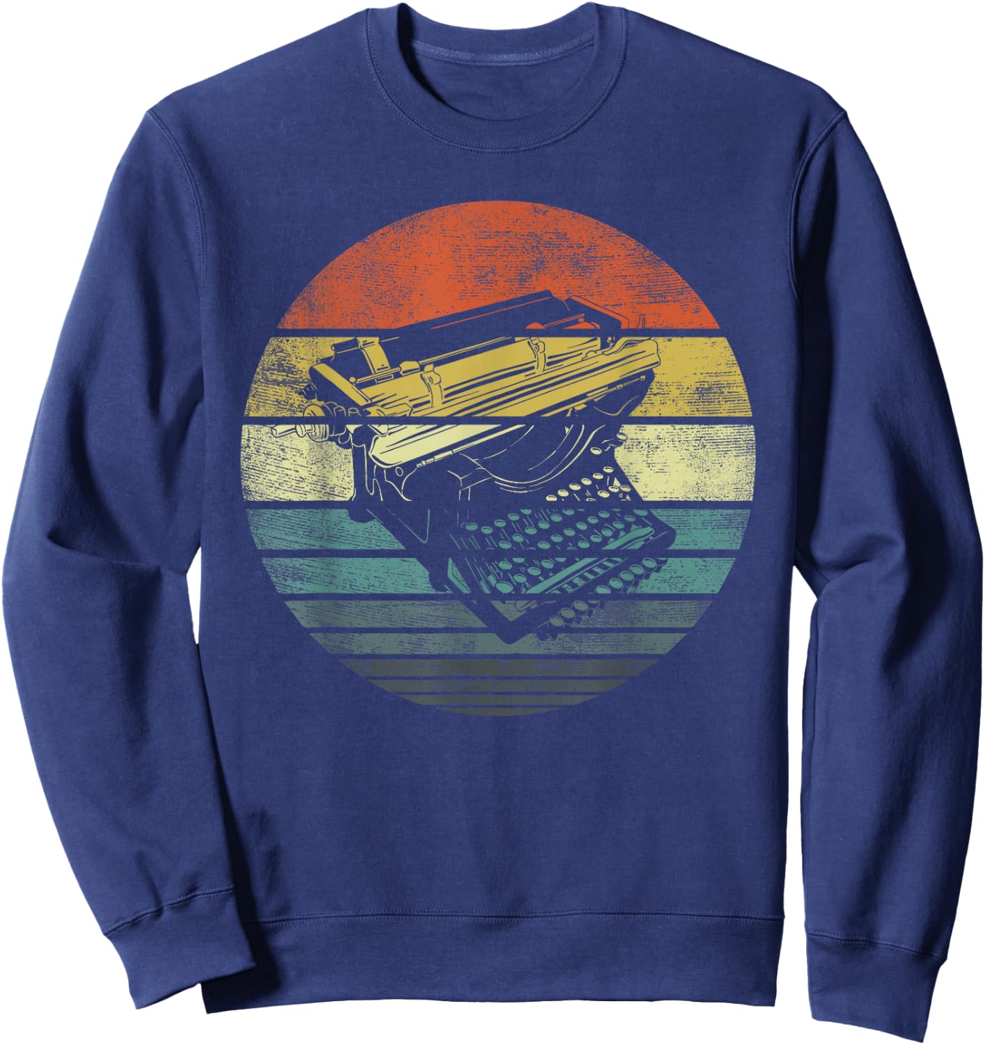 Writer Author Apparel -Kids/Adults Retro Typewriter Design - Black, Small Sweatshirt - Sweatshirt | Navy
