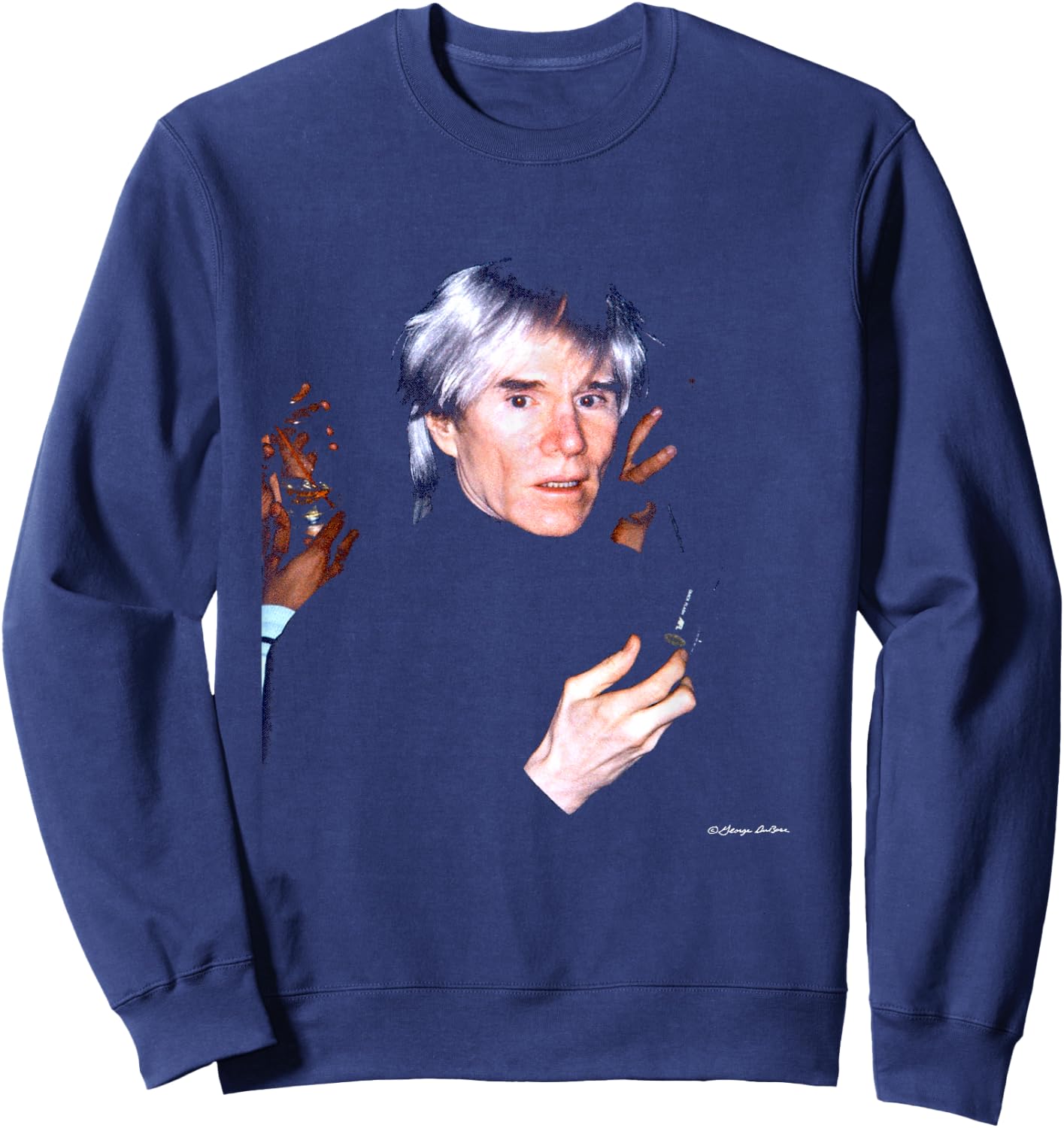 Andy Warhol Artist & Director At Studio 54 By George DuBose Sweatshirt - Sweatshirt | Navy