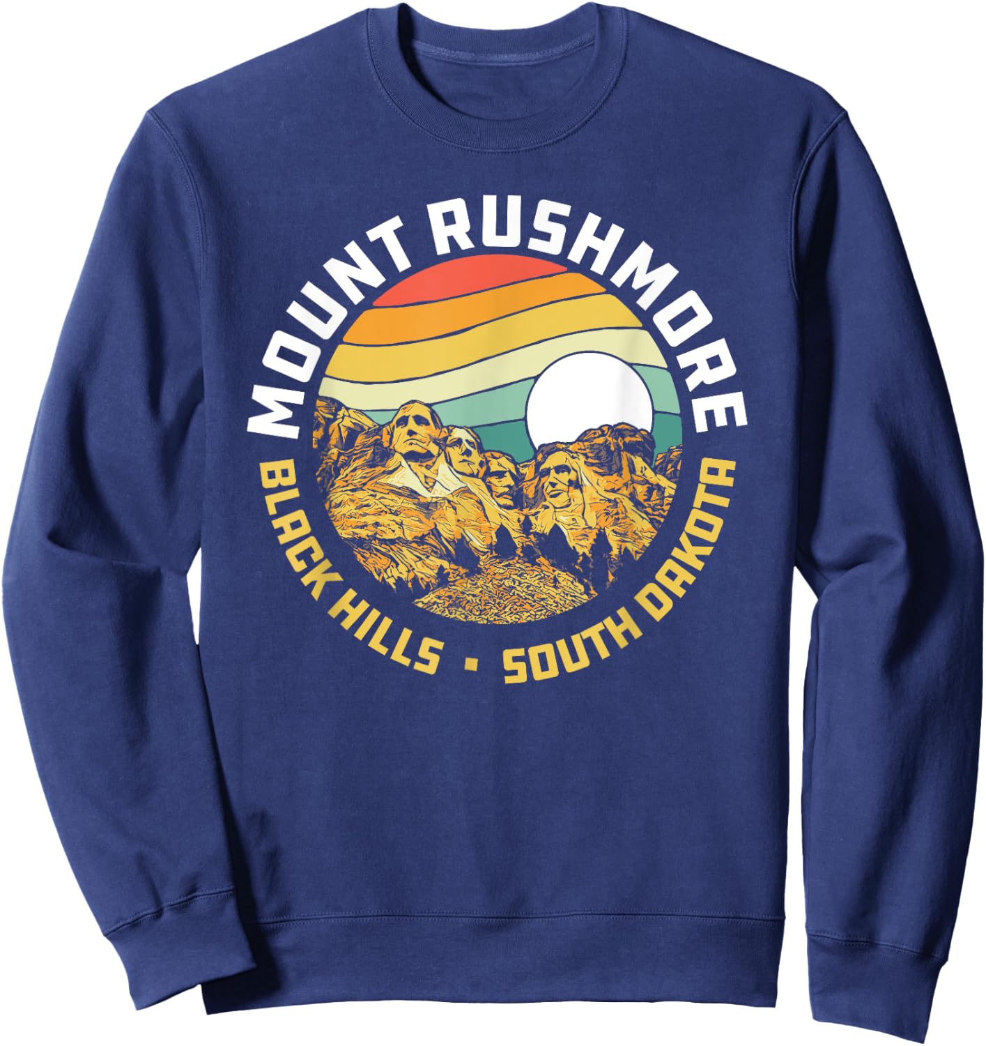 Retro Mount Rushmore National Memorial Vintage 80s Graphic Sweatshirt - Sweatshirt | Navy