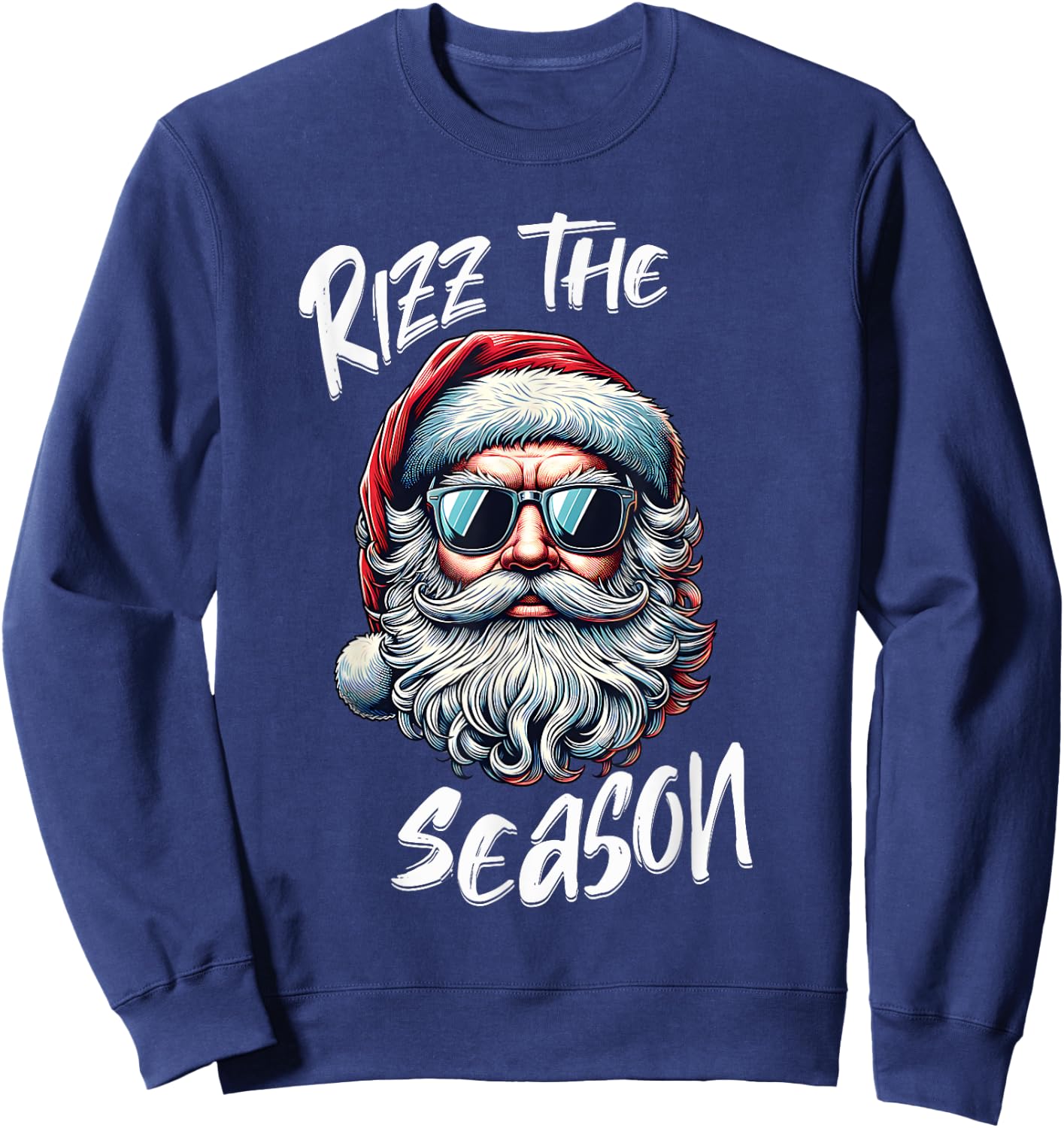 Rizz The Season Teens Kids School Christmas Santa Claus Sweatshirt - Sweatshirt | Navy