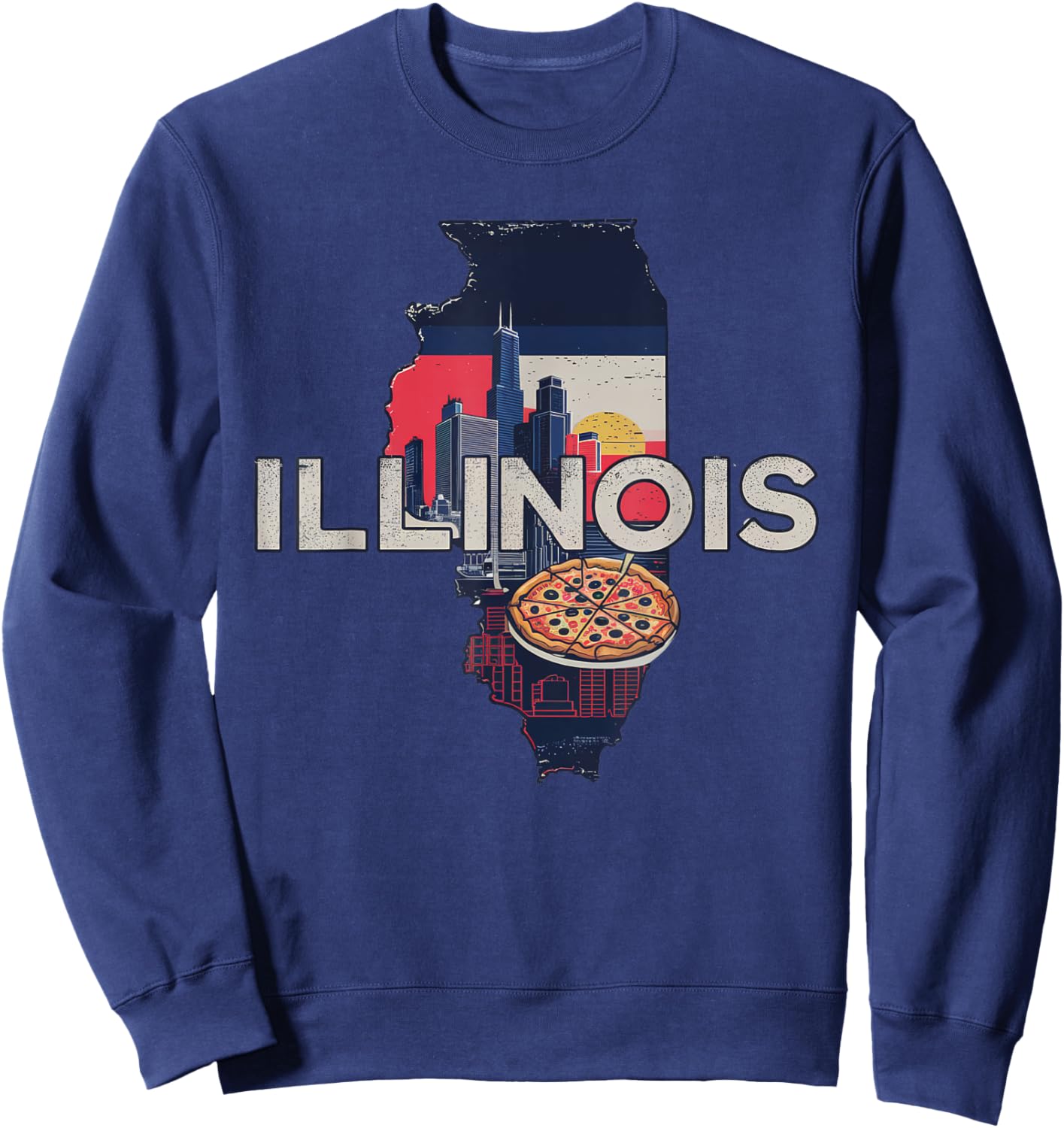 Illinois State of Illinois Retro Illinois Sweatshirt - Sweatshirt | Navy