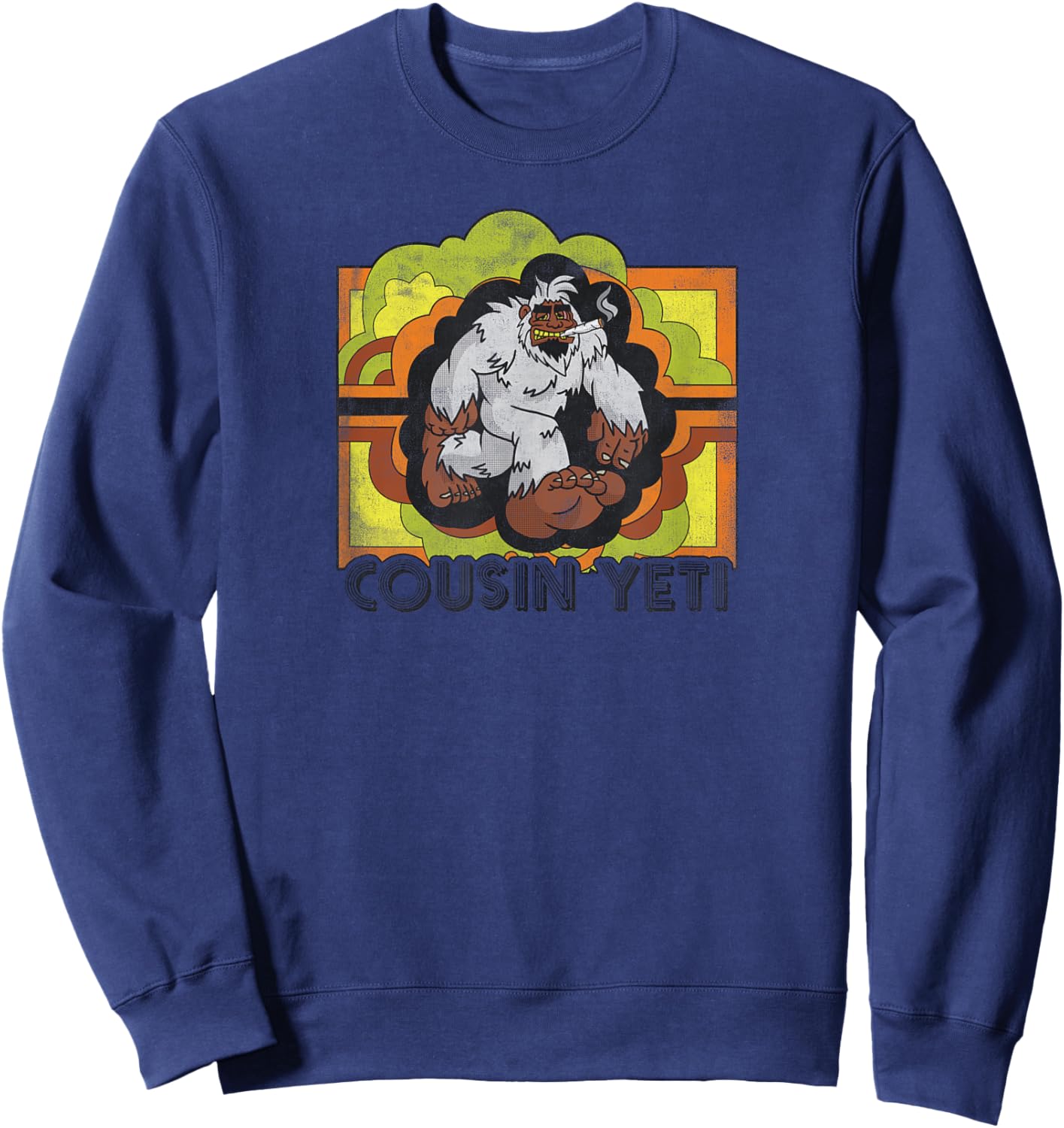 Sasquatch and Bigfoot's Cousin Yeti | Cryptozoology Sweatshirt - Sweatshirt | Navy