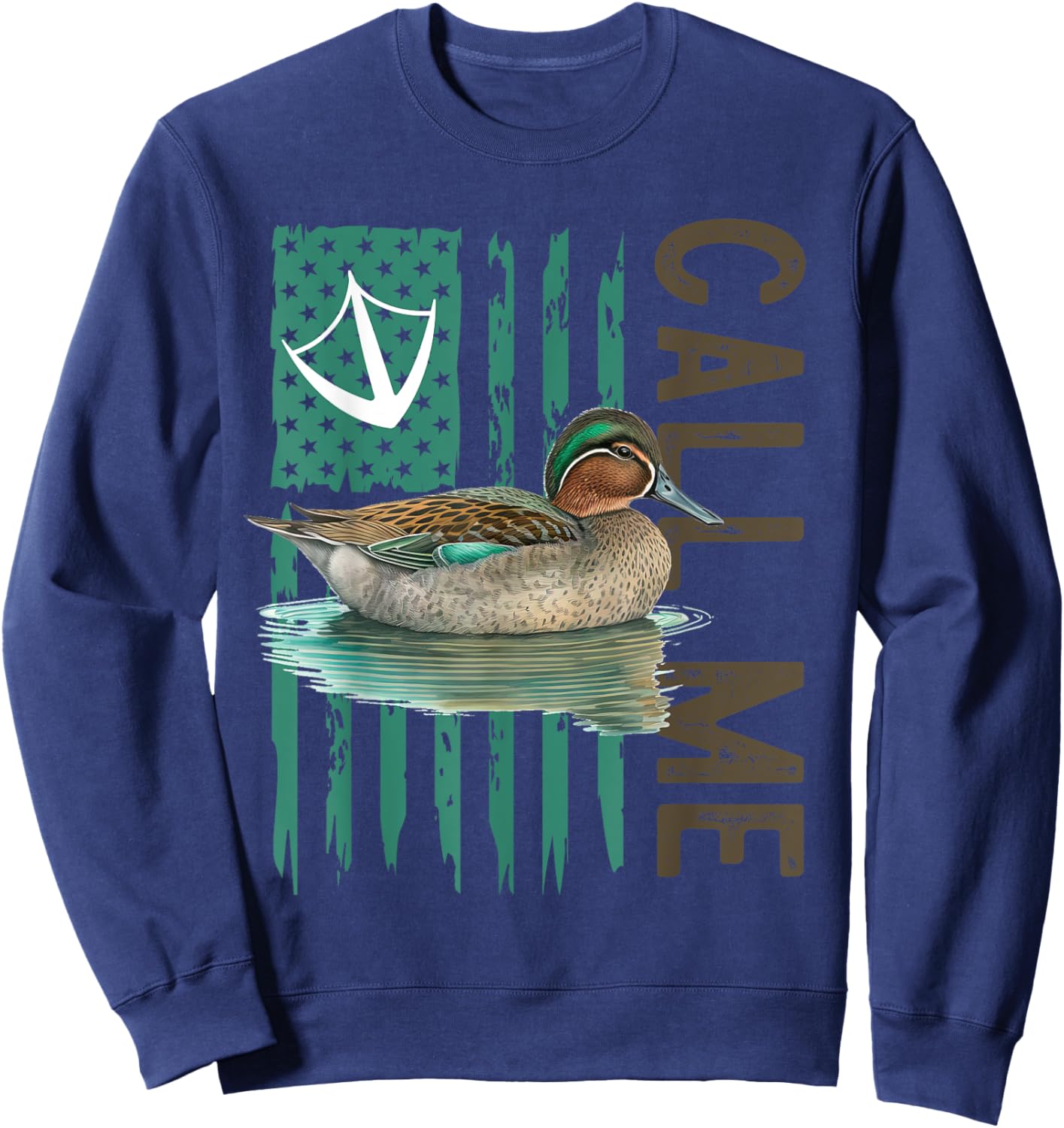 Call Me Teal Duck Hunter Hunting Season Cute Duck Hunting Sweatshirt - Sweatshirt | Navy