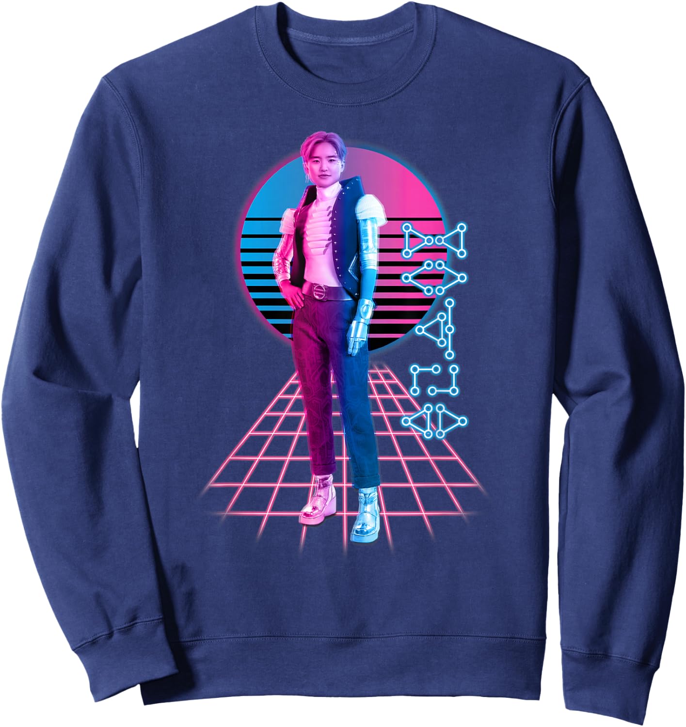 Disney Zombies 3 A-Spen Neon Standing Pose Sweatshirt - Sweatshirt | Navy