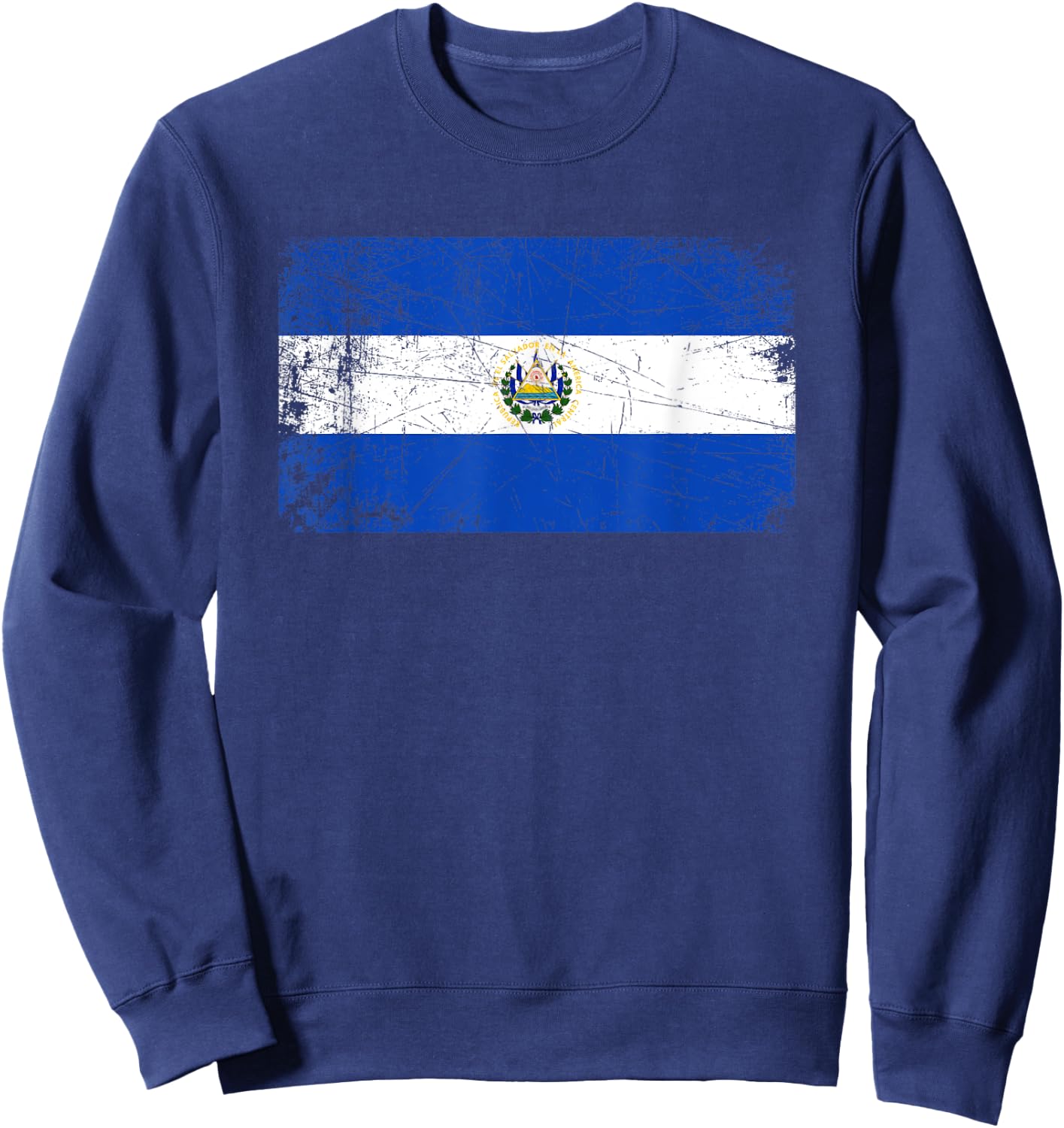 Vintage Made In EL SALVADOR SALVADORAN Flag Gift Sweatshirt - Sweatshirt | Navy