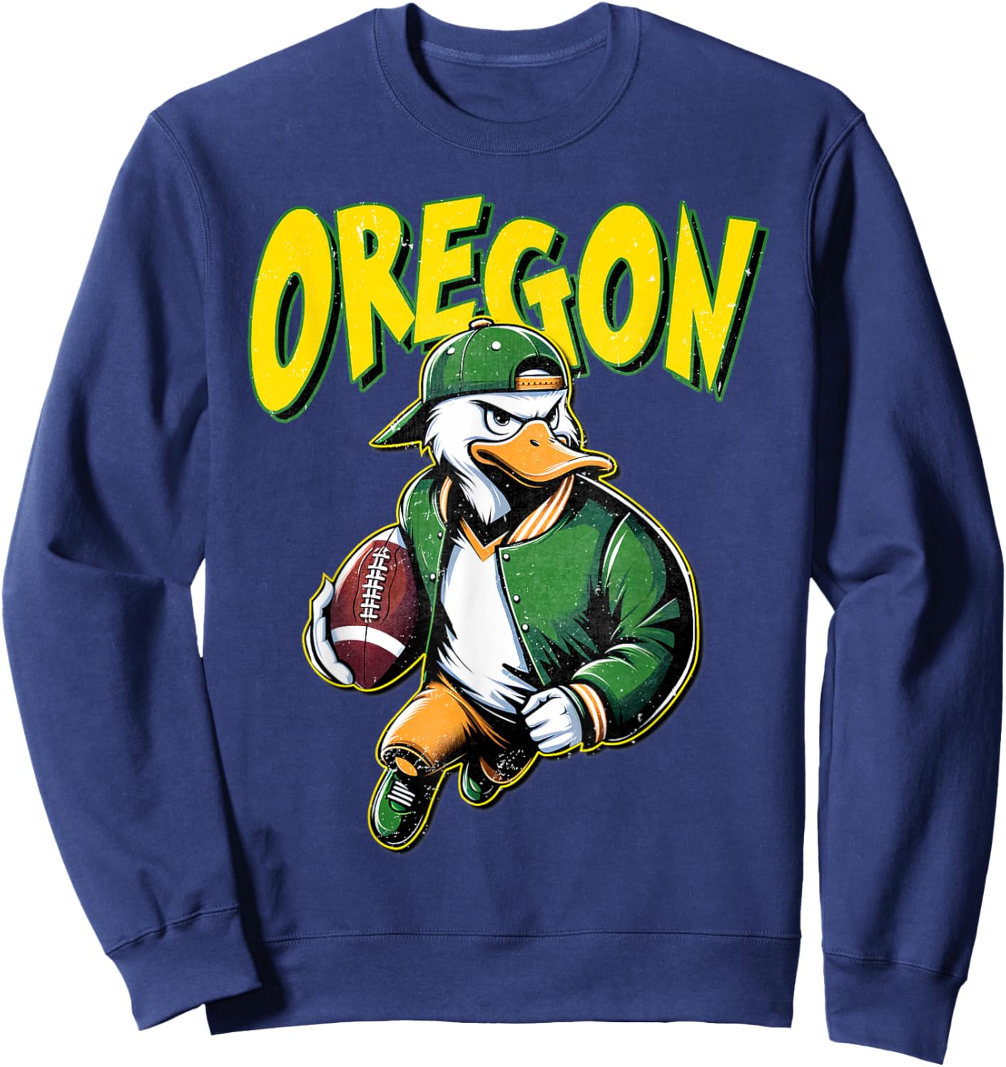 Classic State of Oregons Football Spirit Evergreen Sports Sweatshirt - Sweatshirt | Navy