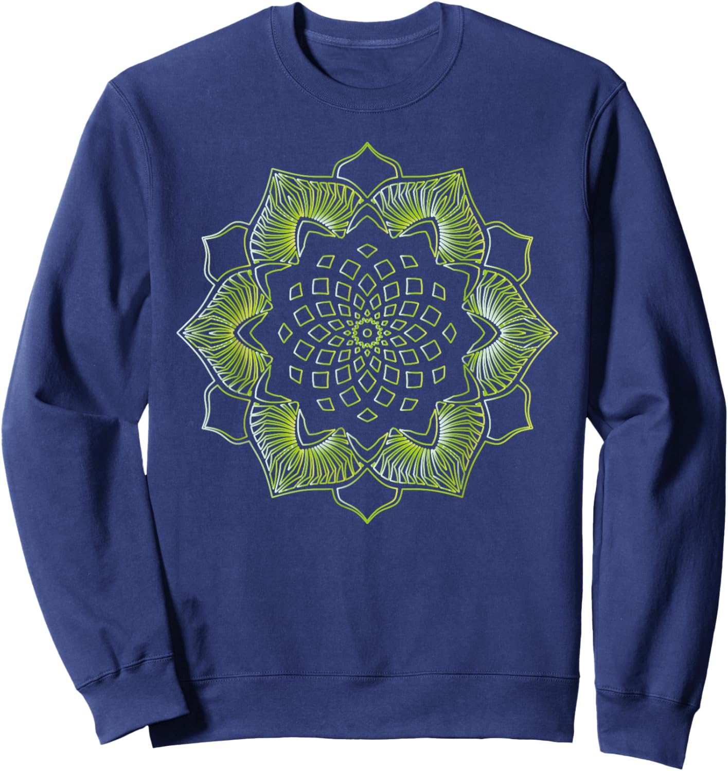 Lotus Mandala Sacred Geometry Sweatshirt - Sweatshirt | Navy