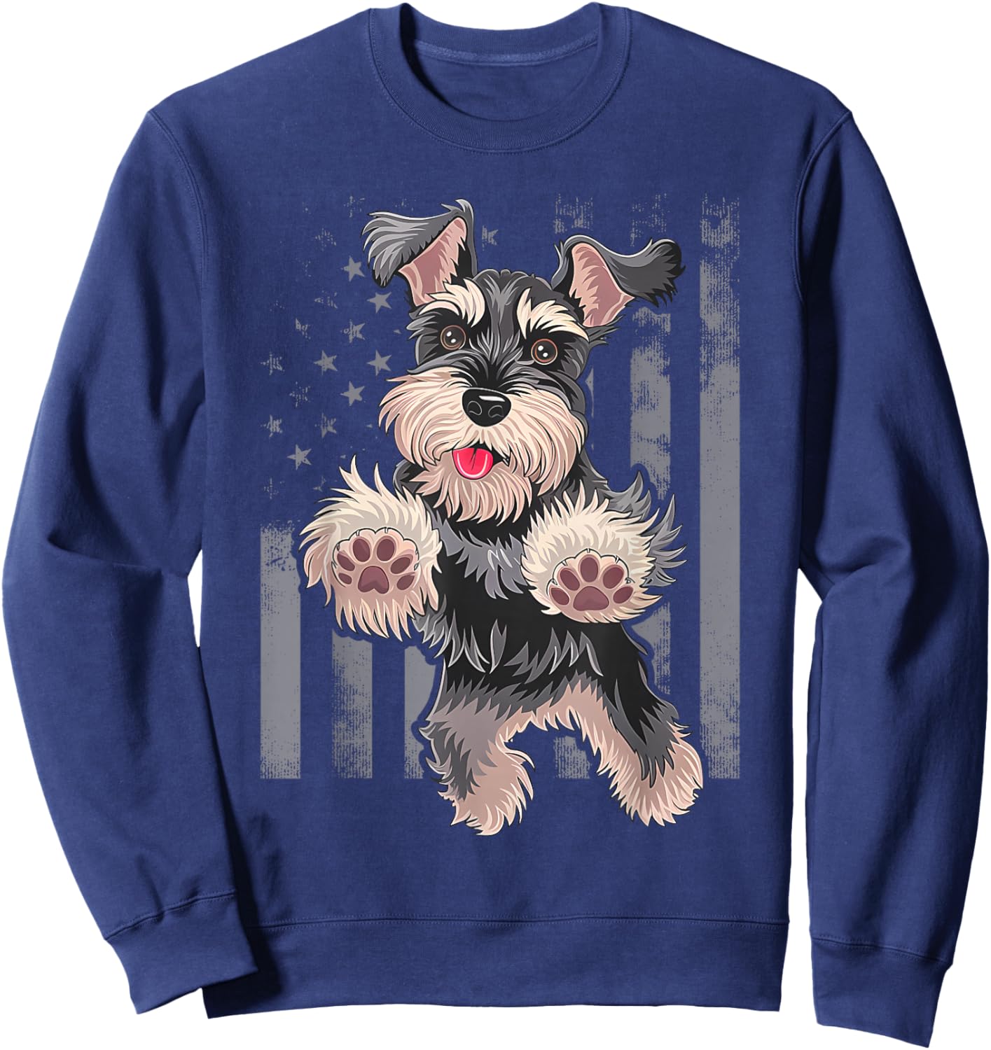 Miniature Schnauzer Dog Art Miniature Schnauzer Sweatshirt - Sweatshirt | Navy