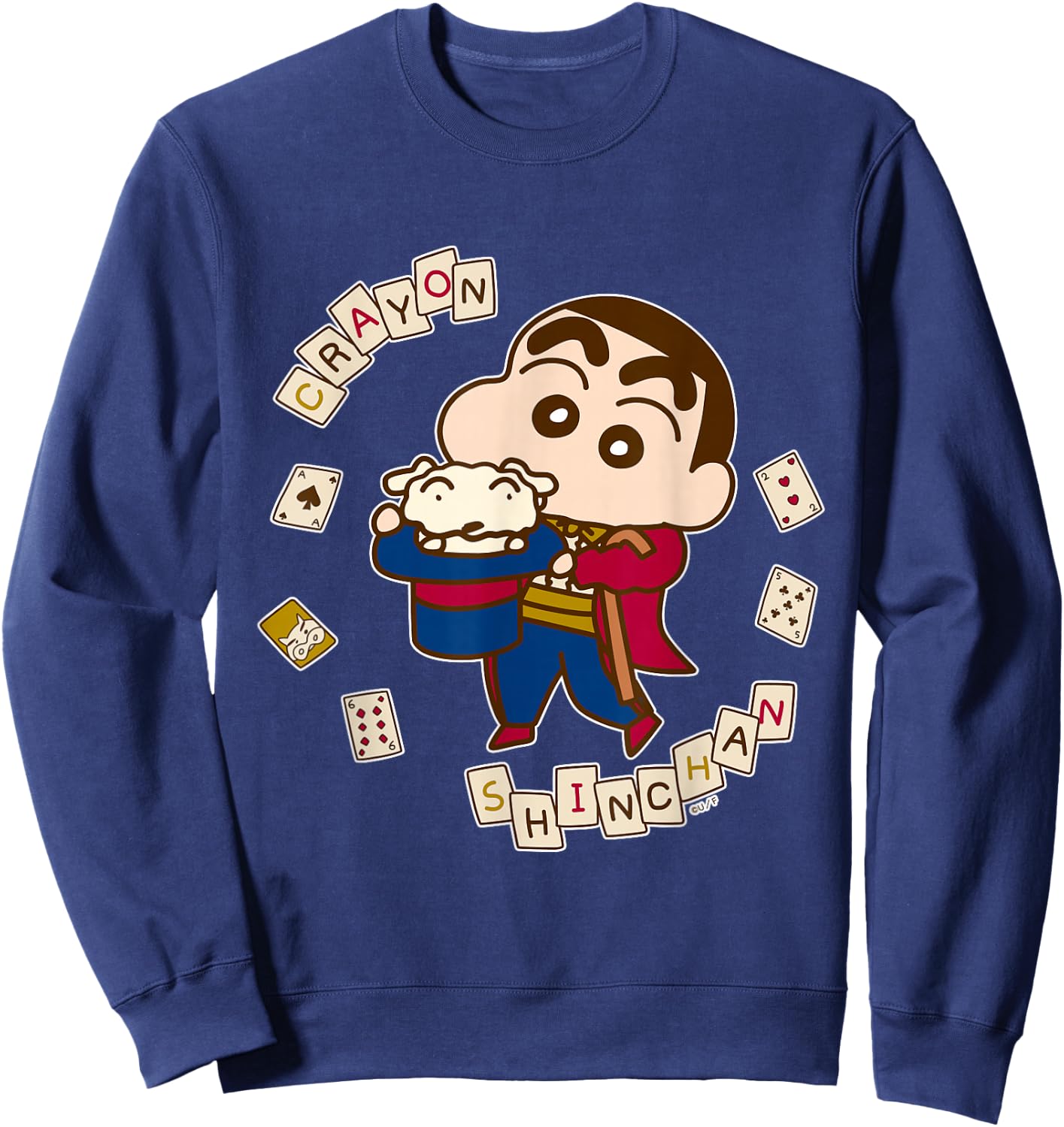 【Manga】Crayon Shin-chan Shin-chan's magic show Sweatshirt - Sweatshirt | Navy