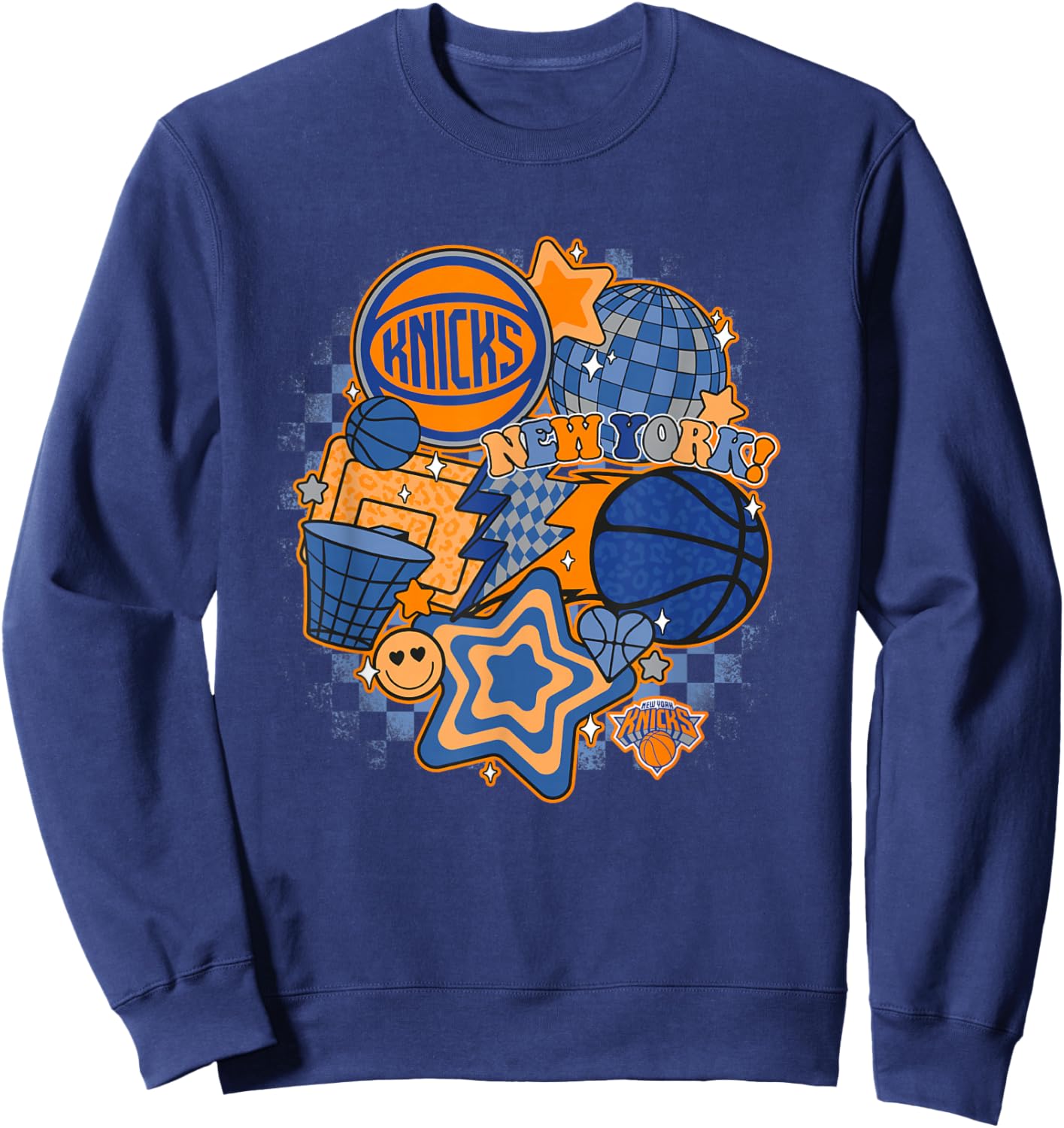 NBA New York Knicks Psychedelic Basketball Collage Sweatshirt - Sweatshirt | Navy