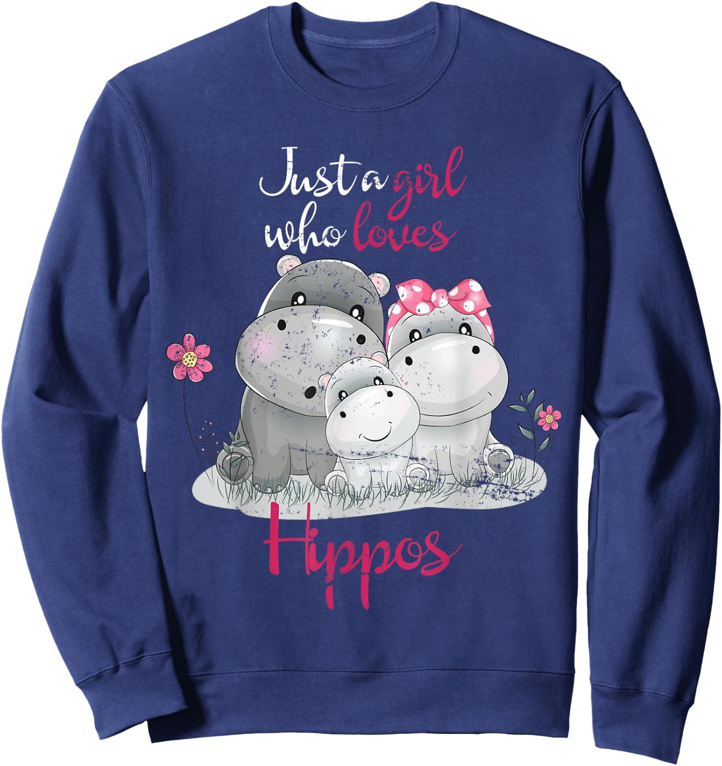 Just A Girl Who Loves Hippo Sweatshirt - Sweatshirt | Navy