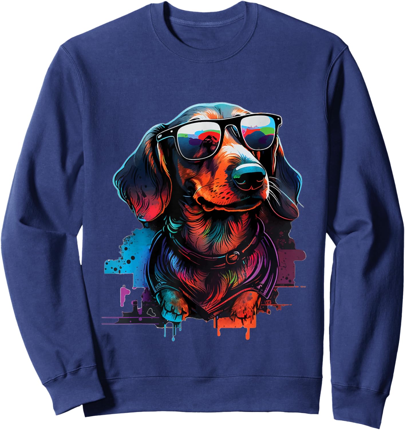 Groovy Dachshund - Wiener Dog Lover Pet Puppy Trainer Women Kids Sweatshirt - Sweatshirt | Navy