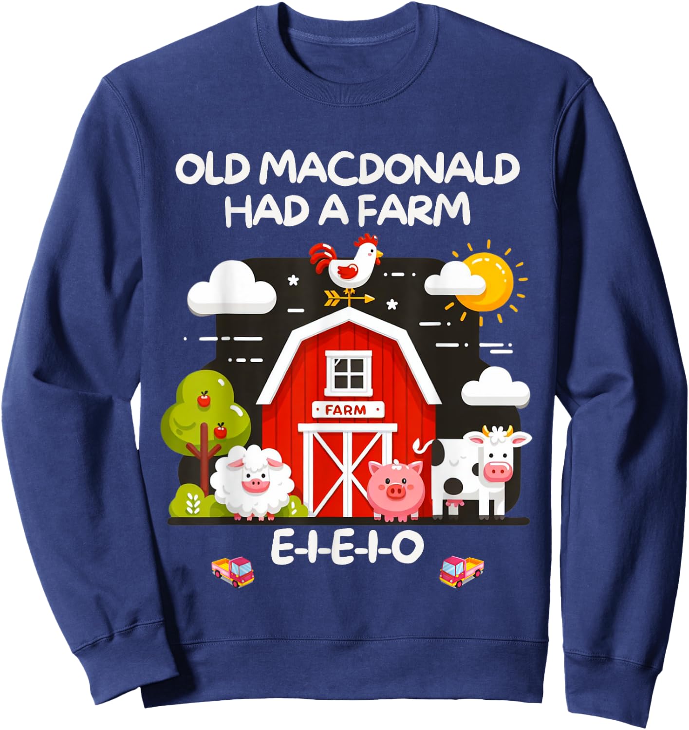 Old MacDonald Had a Farm E-I-E-I-O Boy Toddler Kids Birthday Sweatshirt - Sweatshirt | Navy