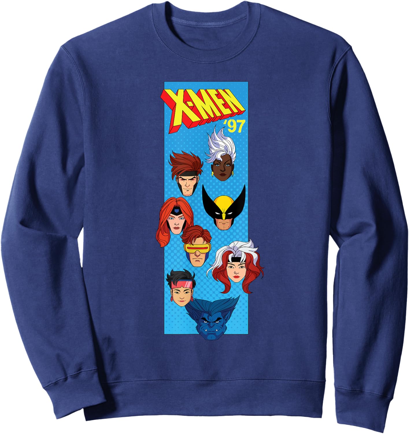 Marvel Studios X-Men '97 Animated Series Vertical Box Team Sweatshirt - Sweatshirt | Navy