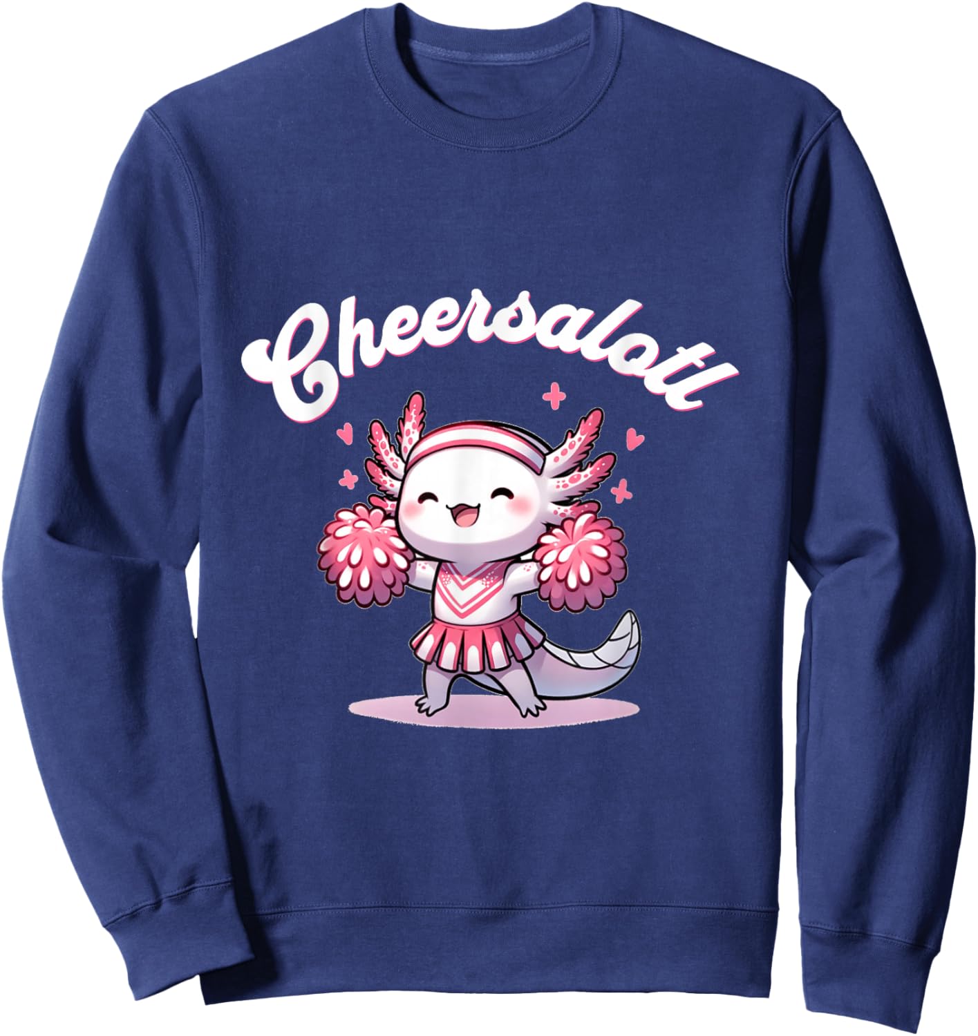 Cute Axolotl Cheerleader Sweatshirt - Sweatshirt | Navy
