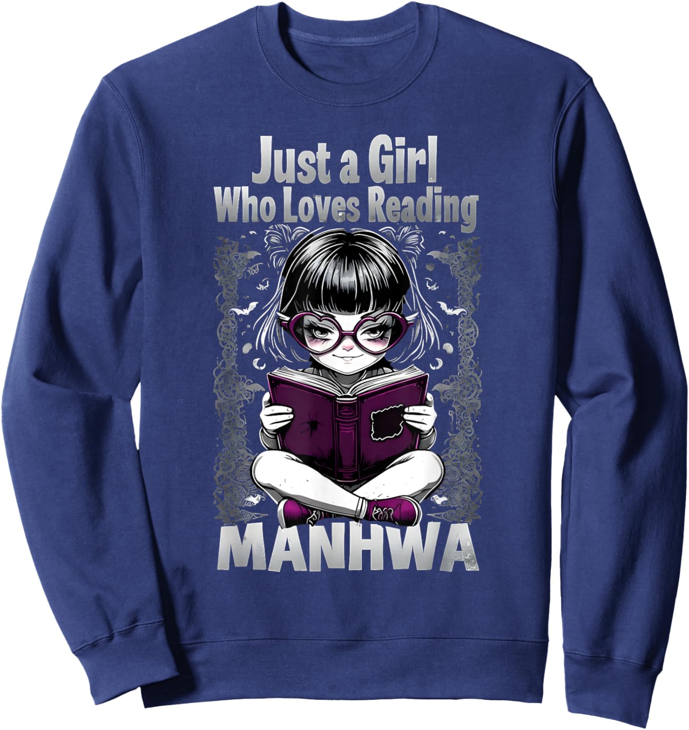 Just a Girl Who Loves Reading Manhwa Sweatshirt - Sweatshirt | Navy