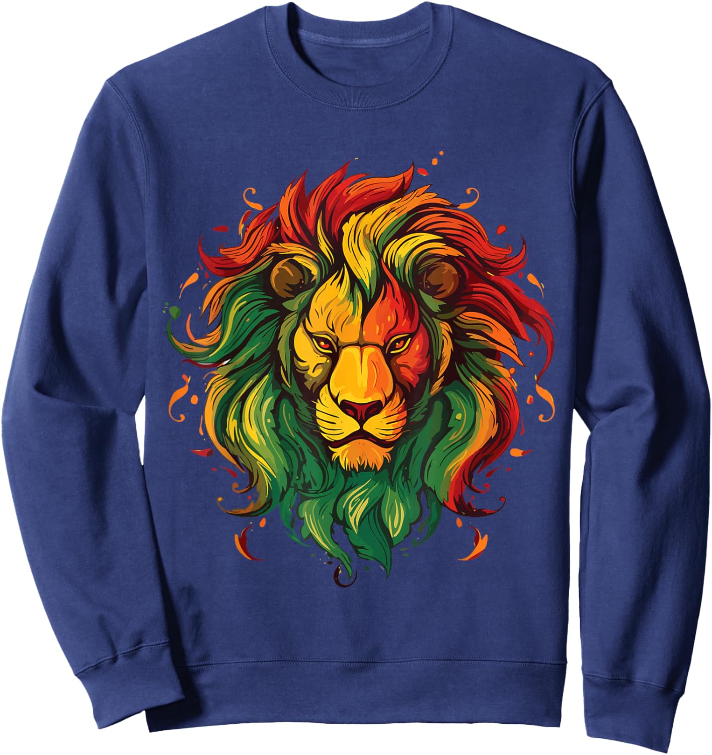 Jamaican Lion Jamaican Rasta Flag Lion Of Judah Reggae Music Sweatshirt - Sweatshirt | Navy