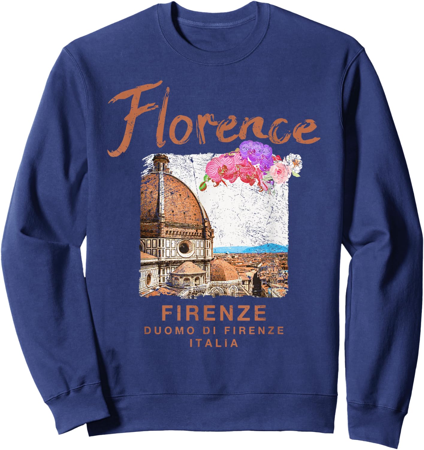 Italy Florence Duomo Italian Vintage Travel Sweatshirt - Sweatshirt | Navy