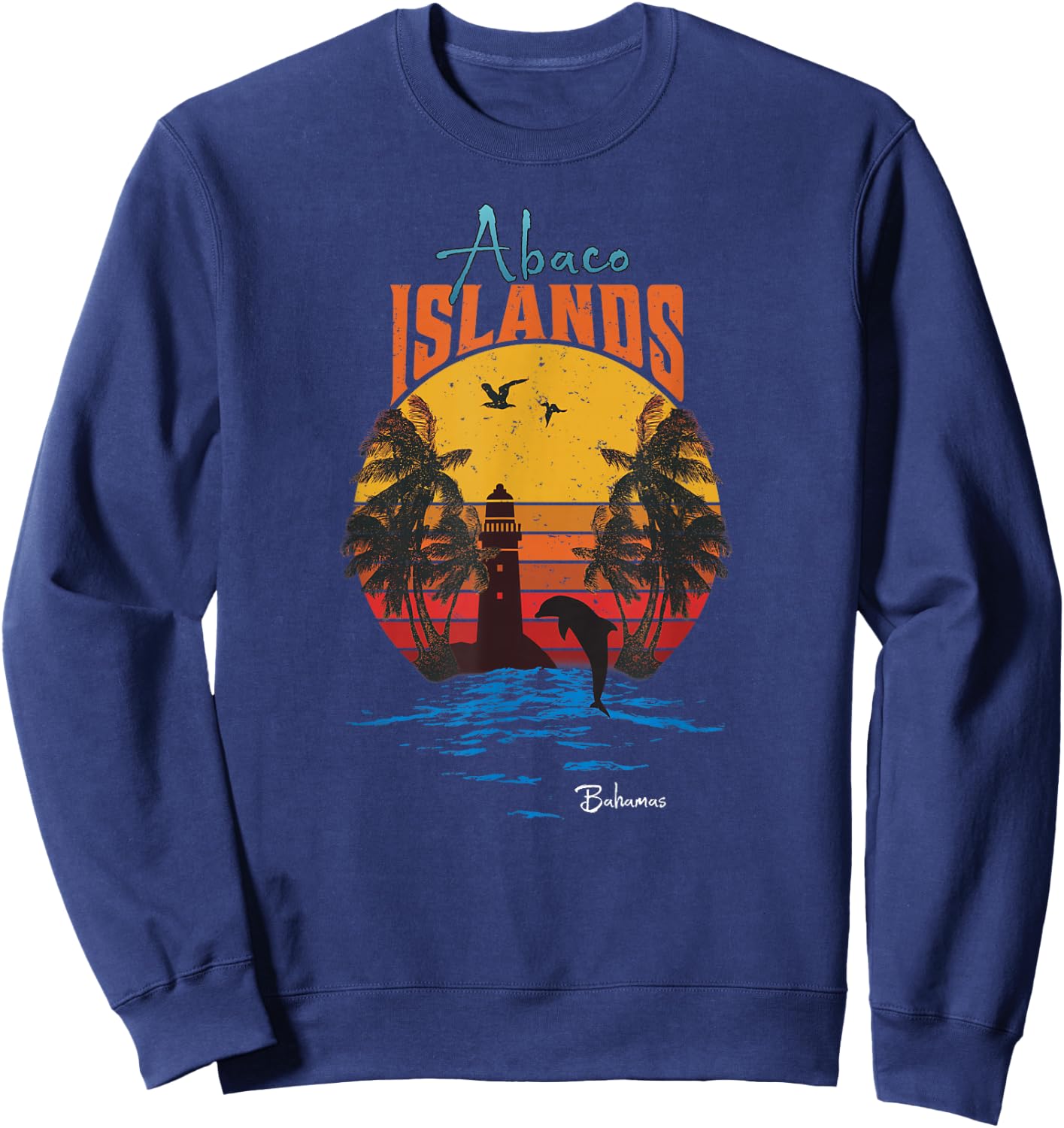 Vintage Abaco Islands Bahamas Gift Sweatshirt - Sweatshirt | Navy