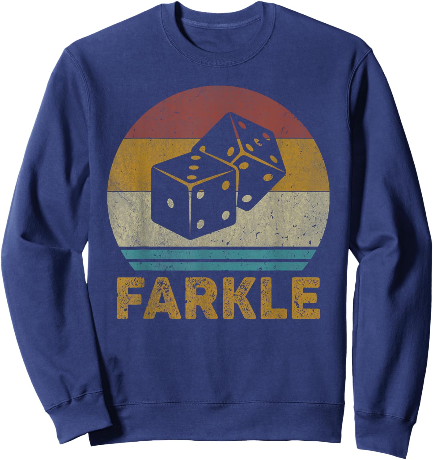 Farkle Vintage Farkle Dice Game Sweatshirt - Sweatshirt | Navy
