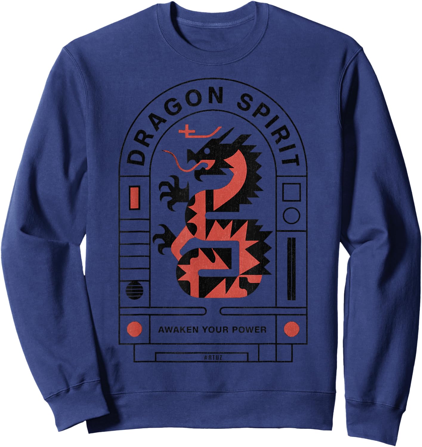 Aesthetic Dragon Retro Vintage Streetwear Fashion Women Men Sweatshirt - Sweatshirt | Navy