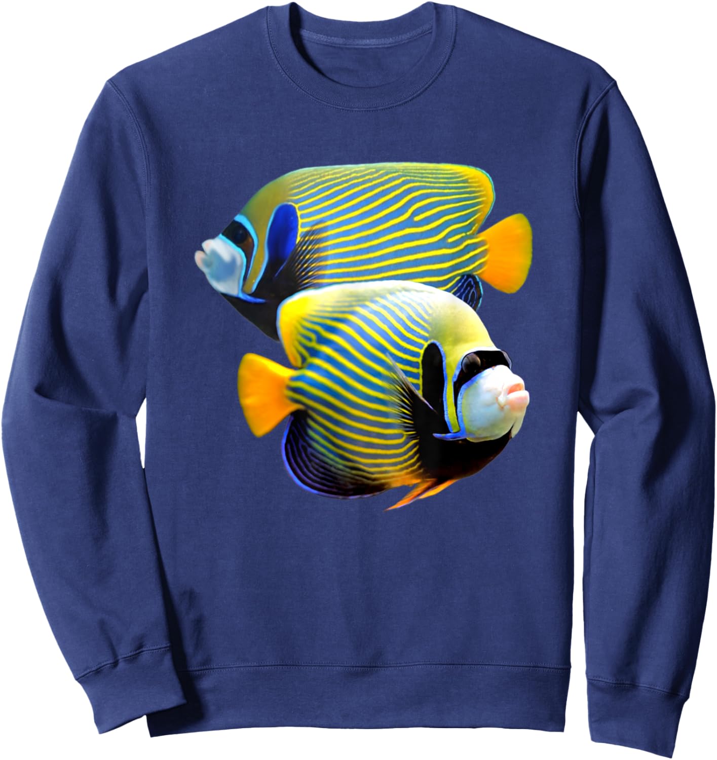 Emperor Angelfish Marine Fish Saltwater Angelfish Ocean Fish Sweatshirt - Sweatshirt | Navy
