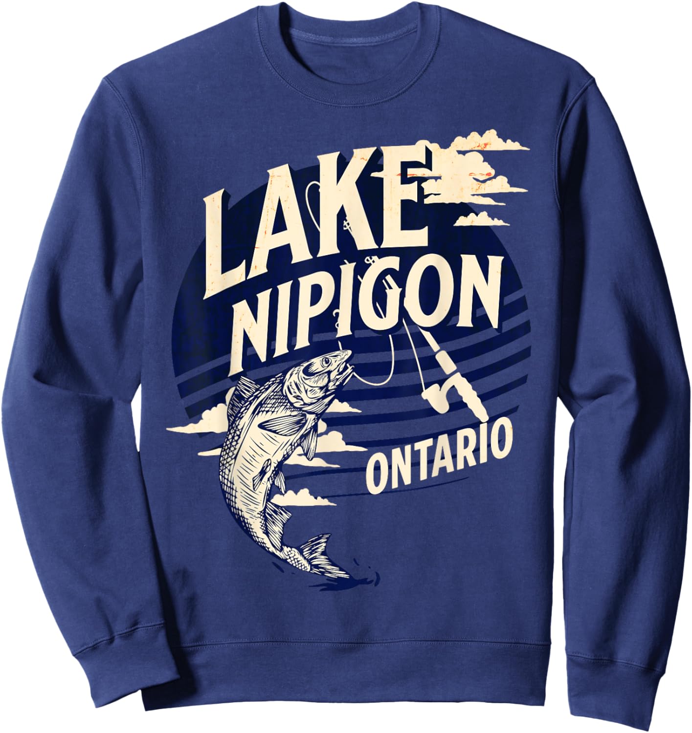 Lake Nipigon Ontario Canada Fly Fishing Trout Souvenir Sweatshirt - Sweatshirt | Navy