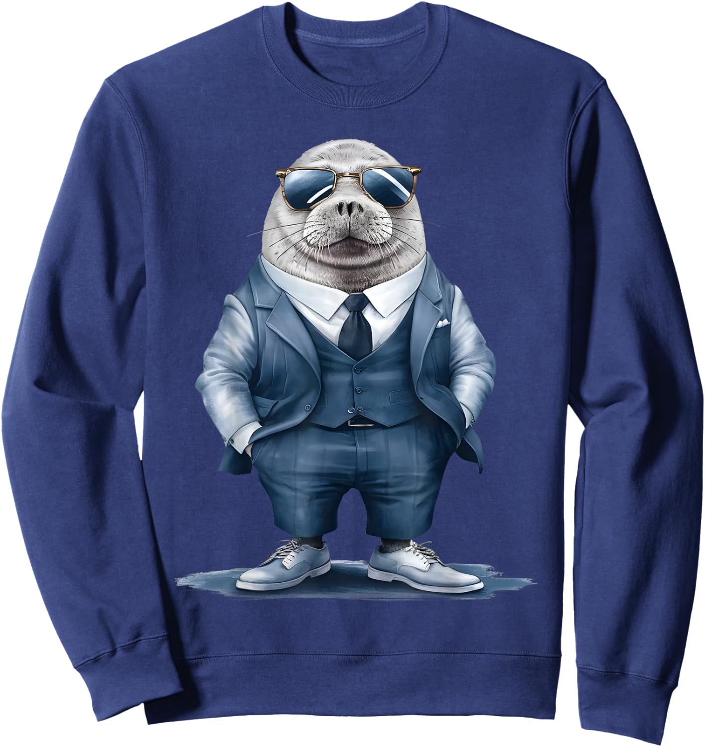 Seal Men Woman Seal In Suit Seal Sweatshirt - Sweatshirt | Navy