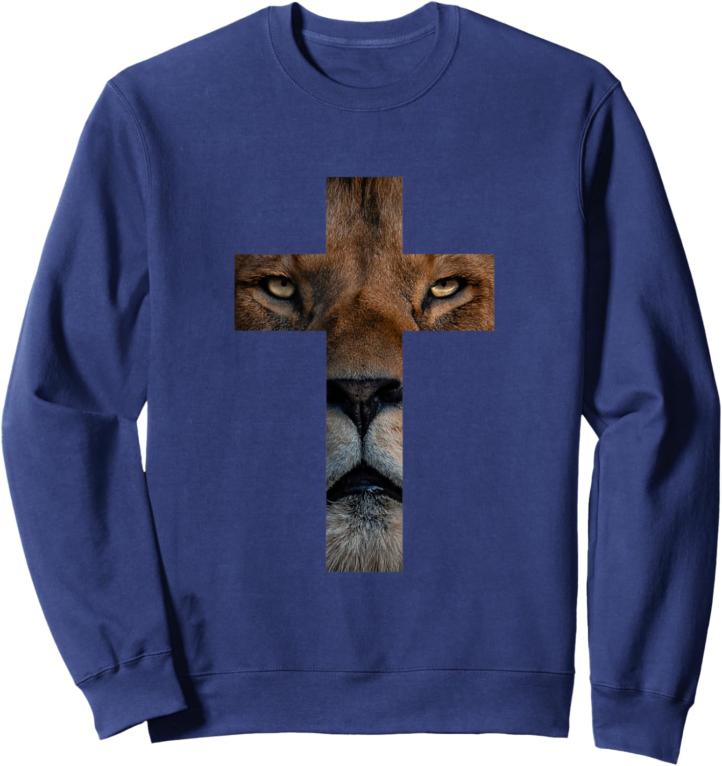 Lion Cross King Lord Jesus Bible Judah Sweatshirt - Sweatshirt | Navy