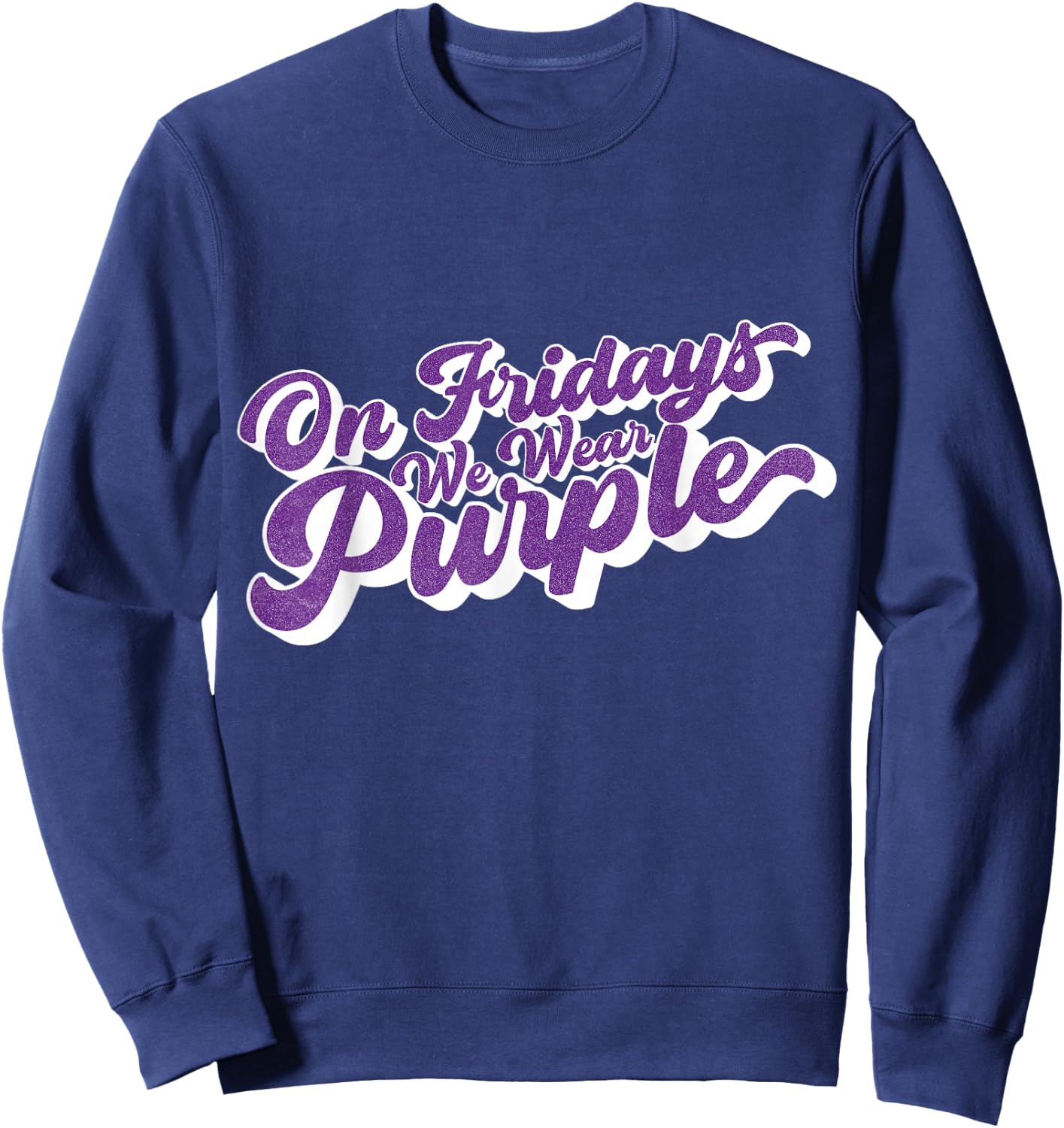 On Fridays We Wear Purple High School Football Team Sweatshirt - Sweatshirt | Navy