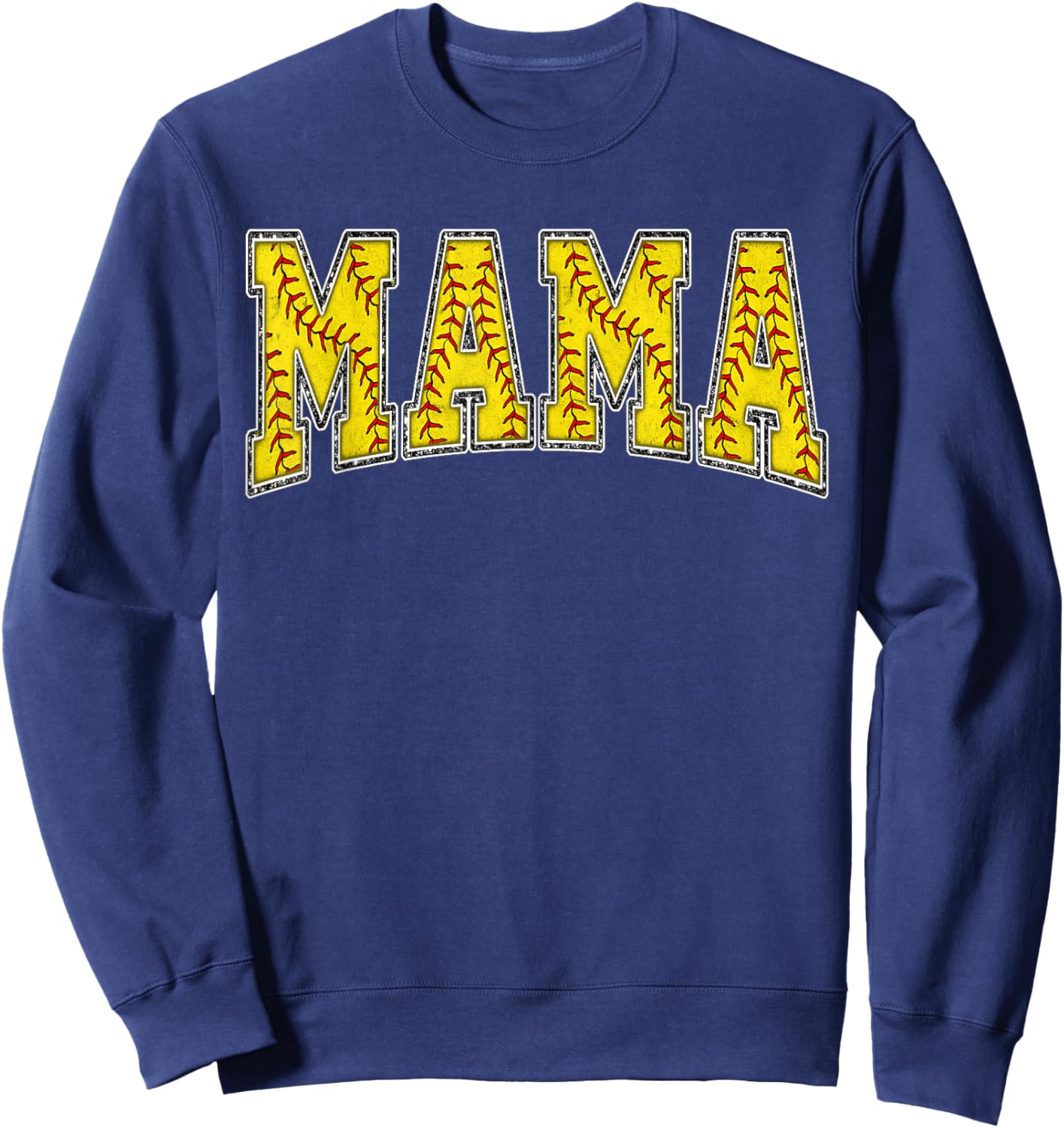 Softball Mama Softball Mom Mothers Day Women Proud Retro Sweatshirt - Sweatshirt | Navy